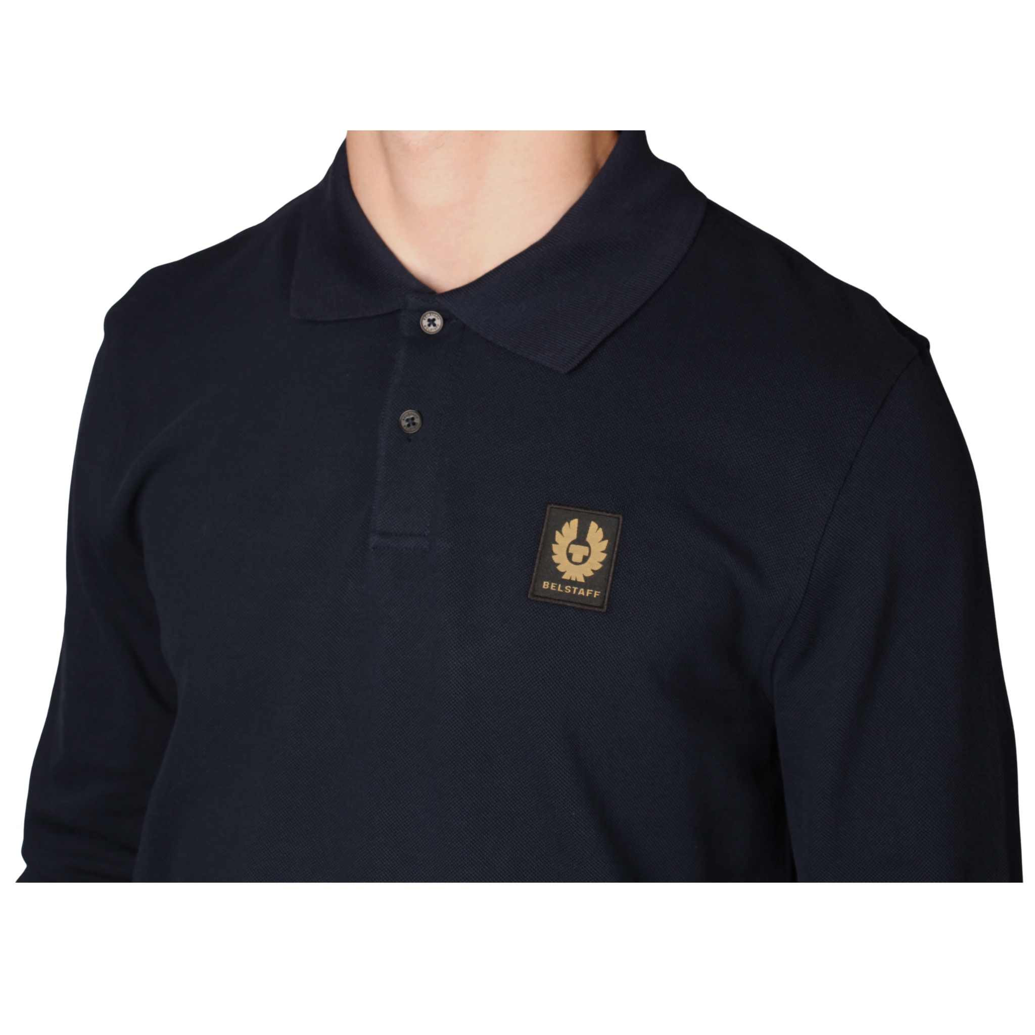 Mens Belstaff Dark Ink Branded L/s Polo Shirt