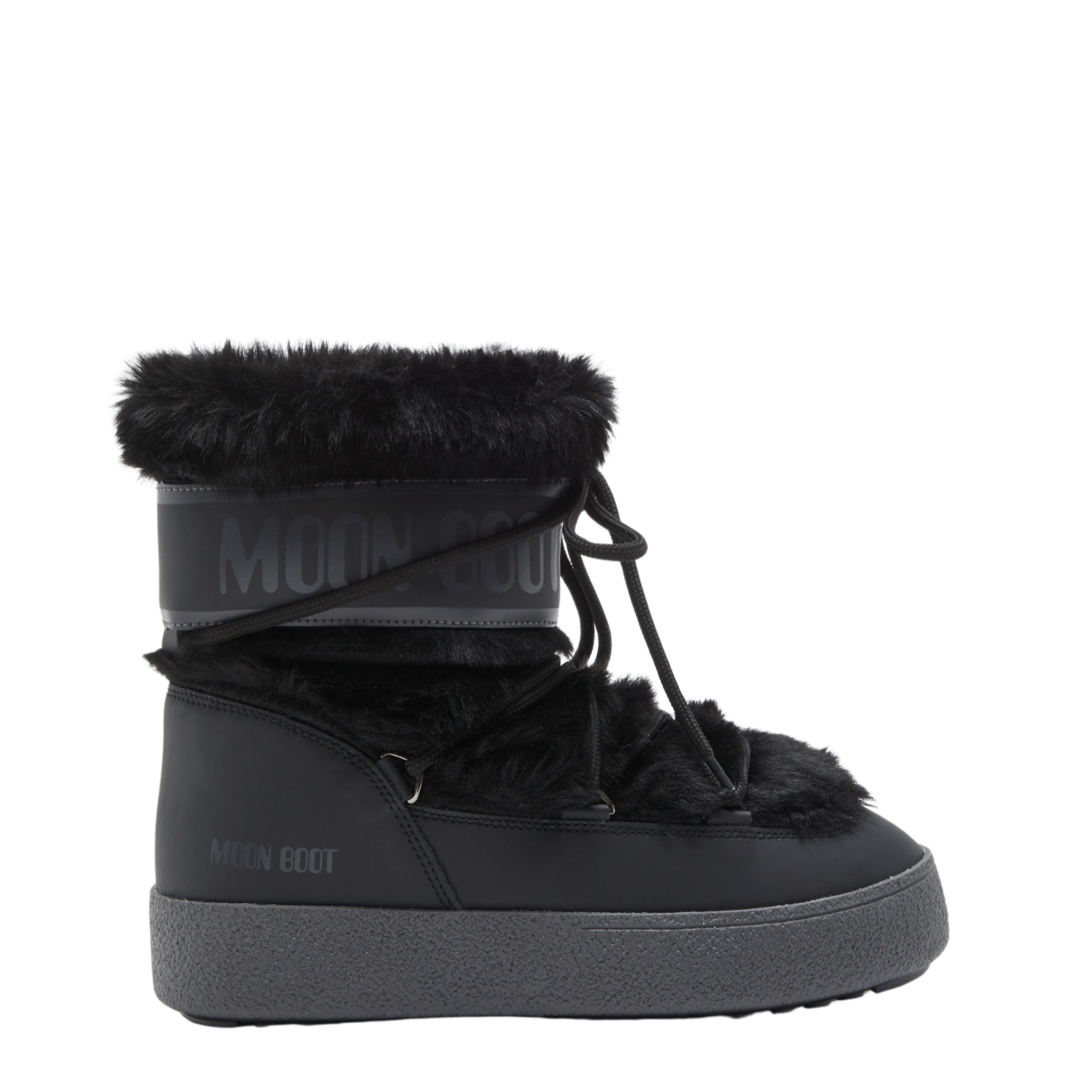 Womens Moon Boot Black LTRACK Faux Fur WP Boots