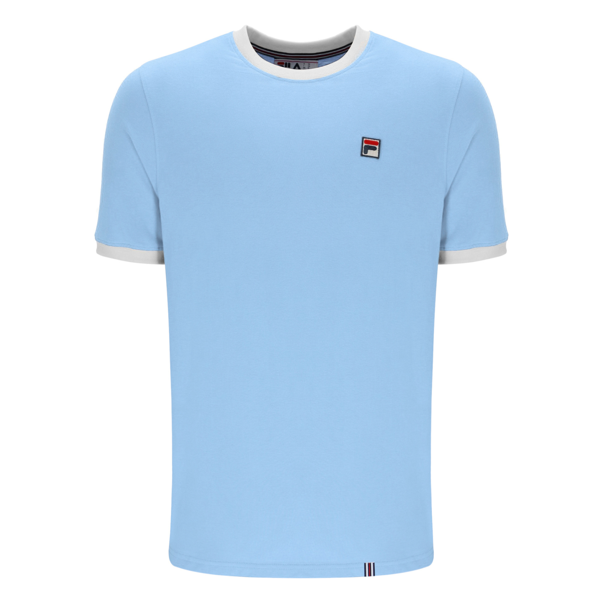 Mens Fila Frozen Fjord/White Marconi Essential Ringer S/s T Shirt