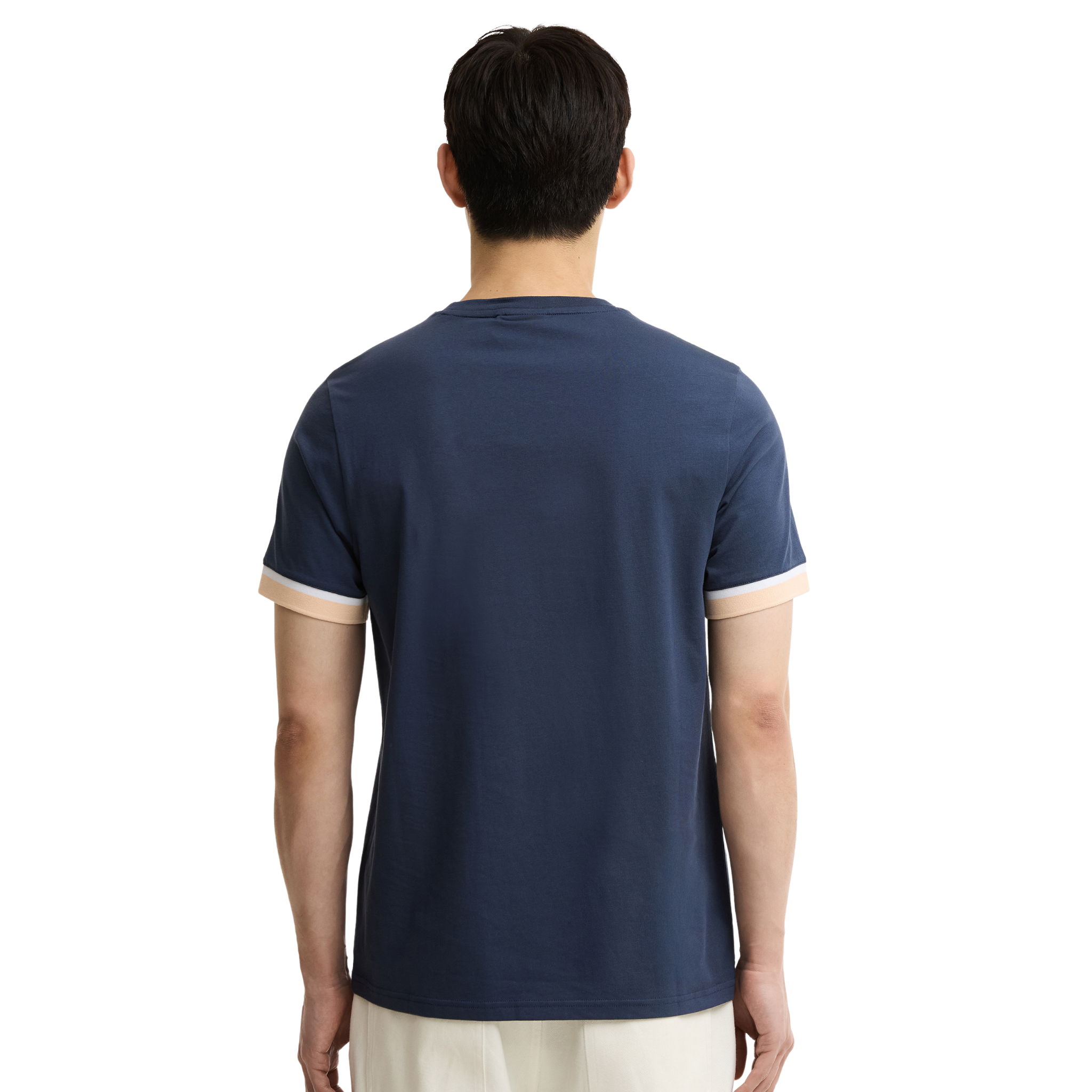 Mens Barbour International Oxford Navy Deep Cuff Evan S/s T Shirt