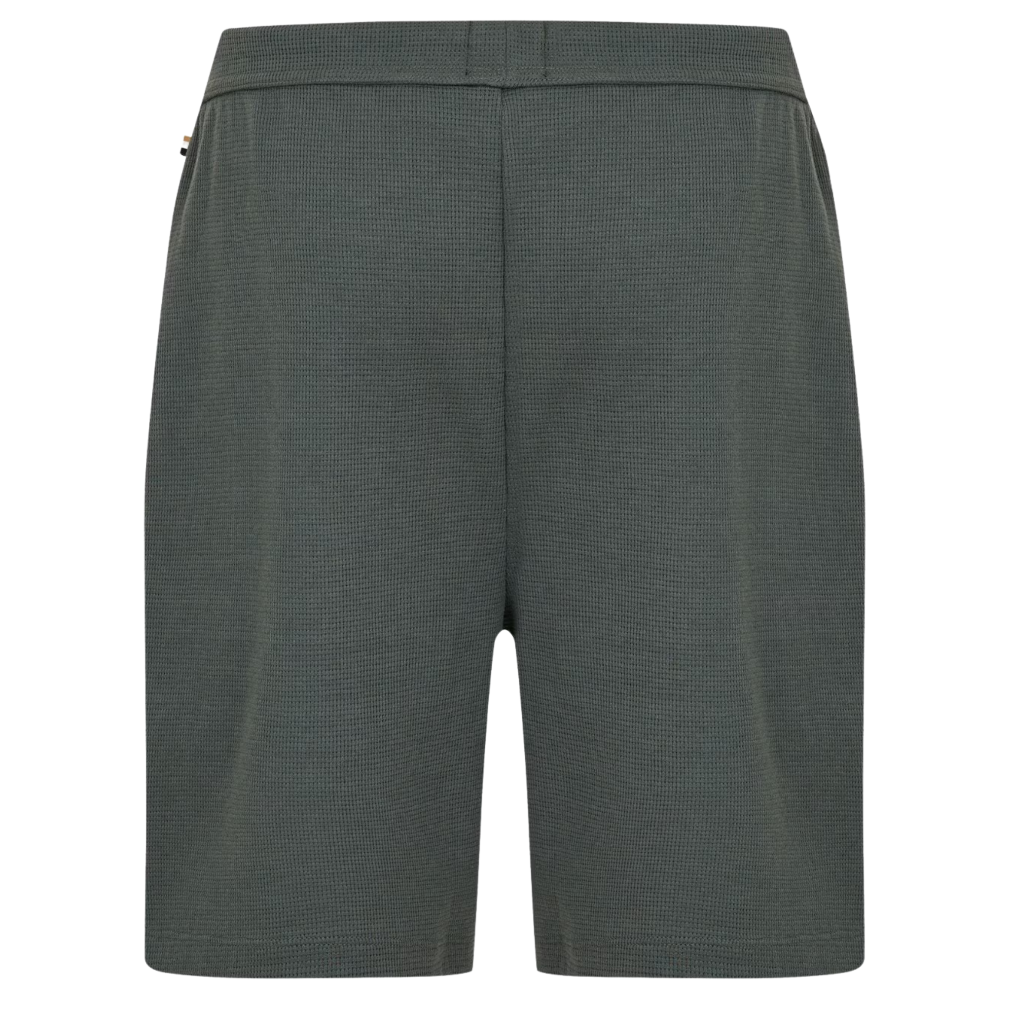 Mens BOSS Dark Green Waffle Lounge Shorts