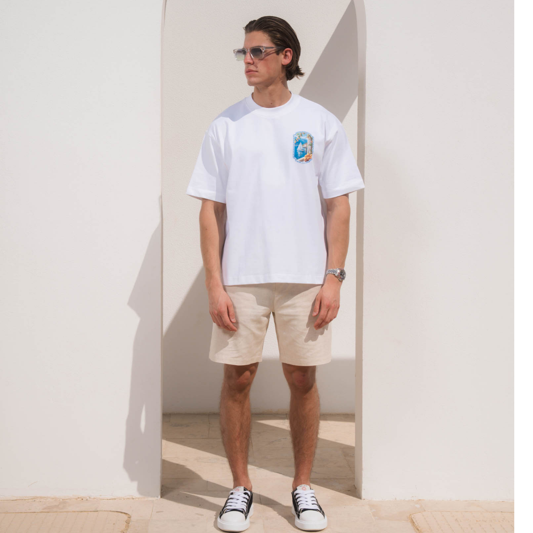 Mens Belier White Coast View Graphic S/s T Shirt