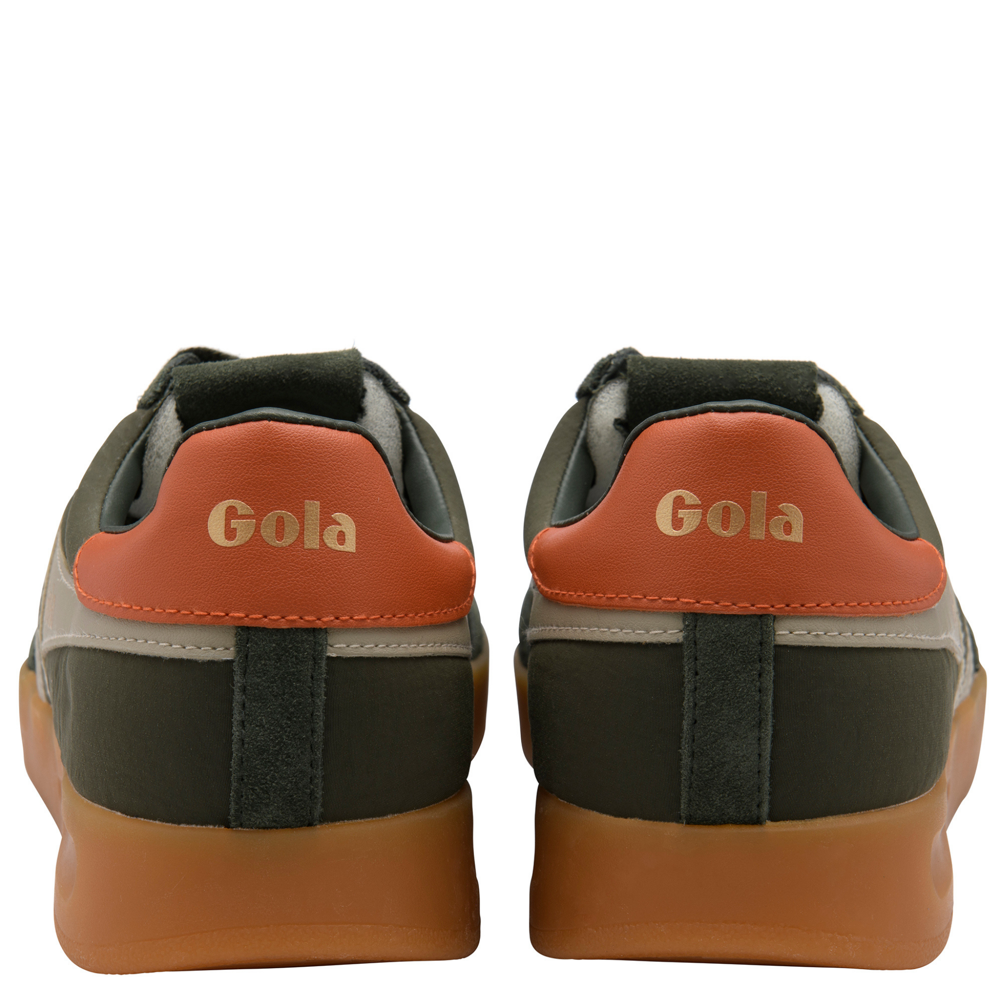 Mens Gola Dark Khaki/Bone/Orange/Gum Cyclone Nylon Trainers