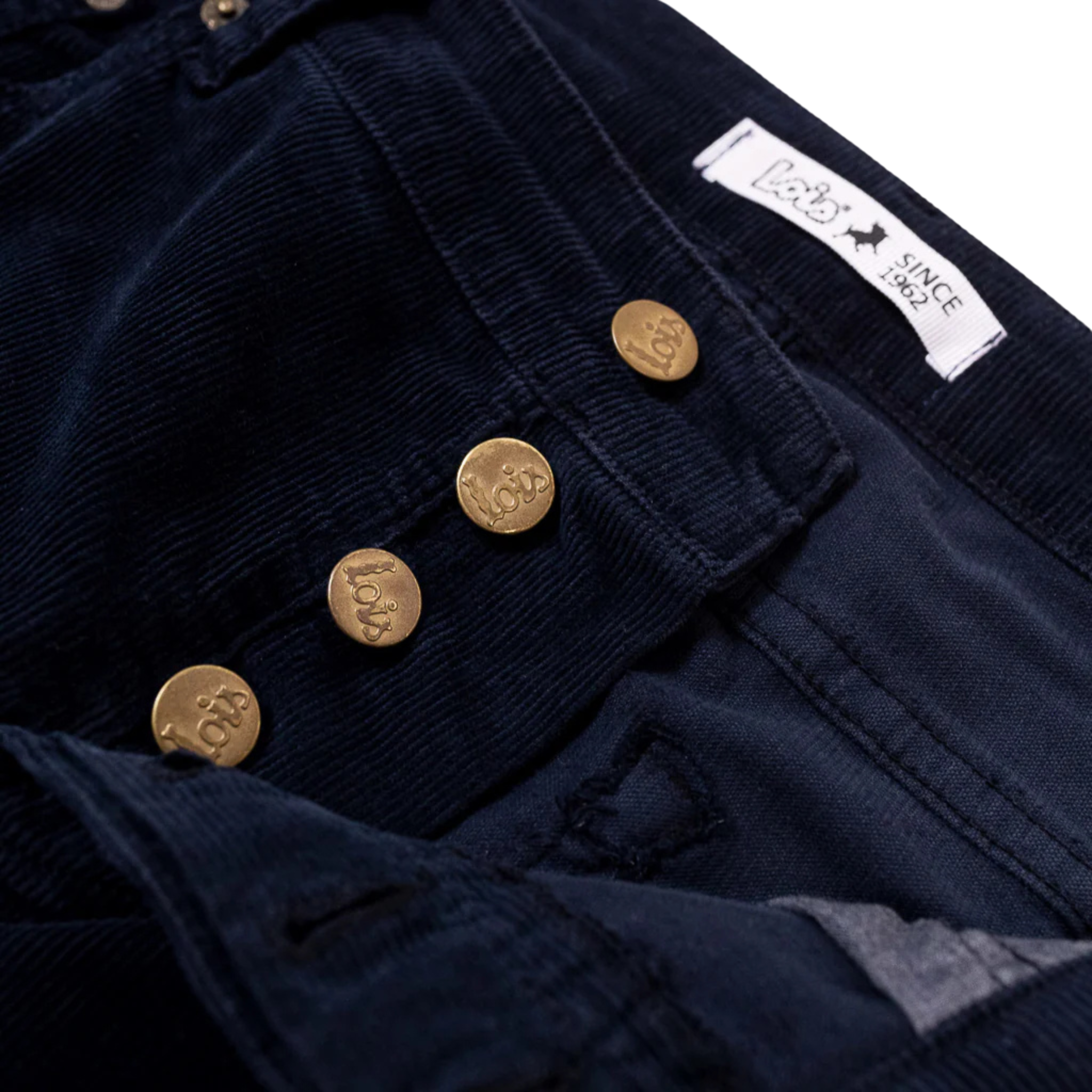 Mens Lois Navy Blue Sierra Corduroy Tapered Pants