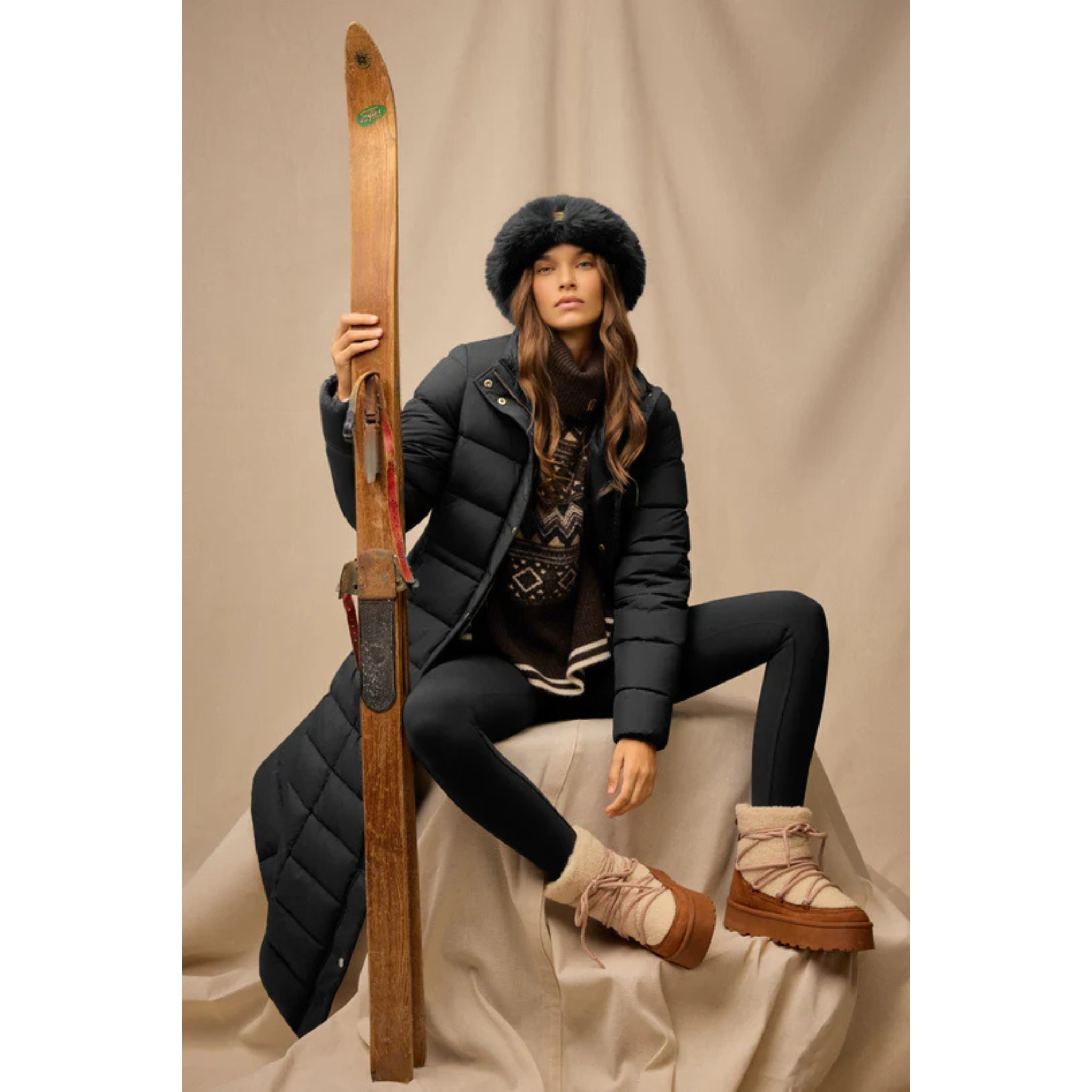 Womens Holland Cooper Black Milton Longline Coat