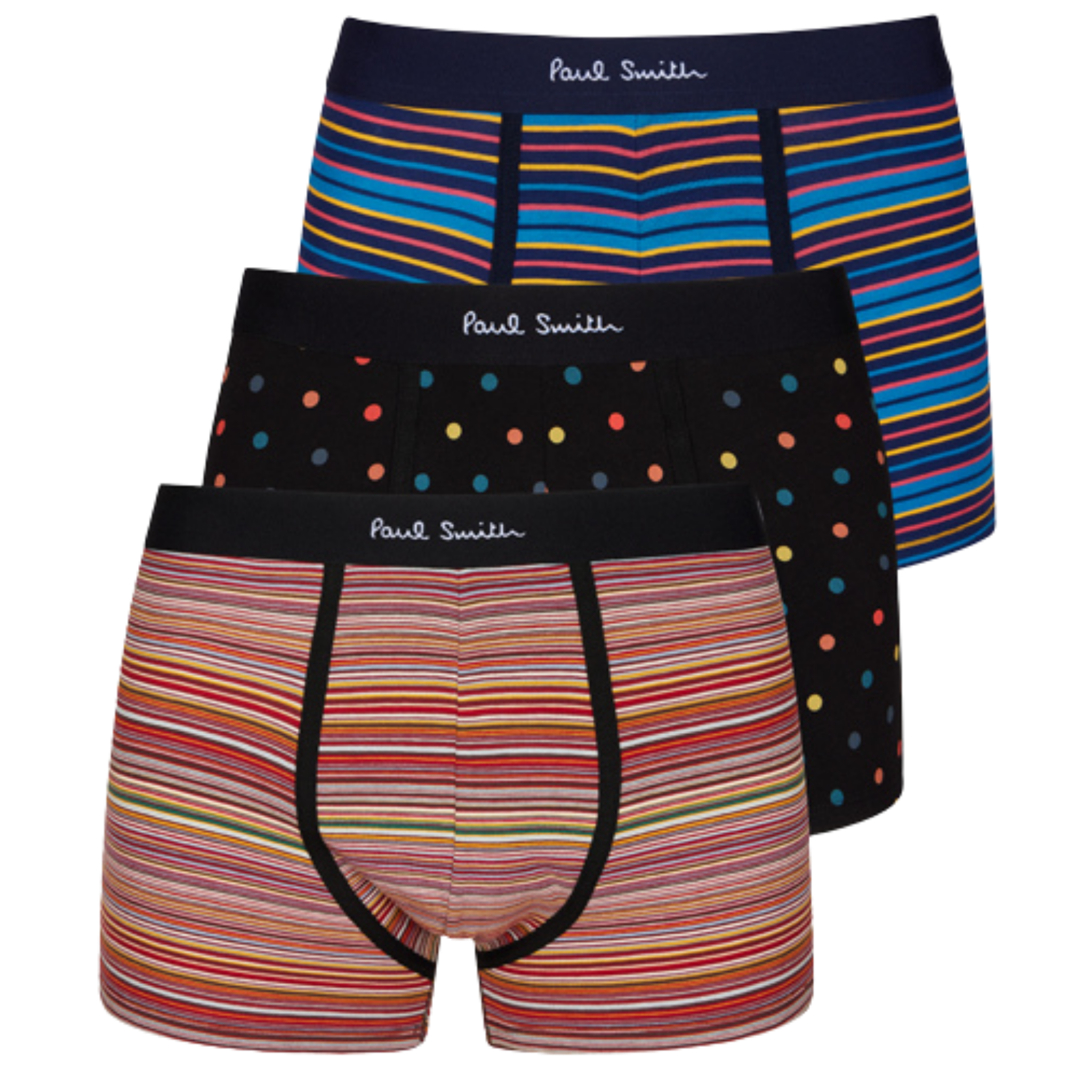 Mens Paul Smith Spots/Striped 3PK Trunks