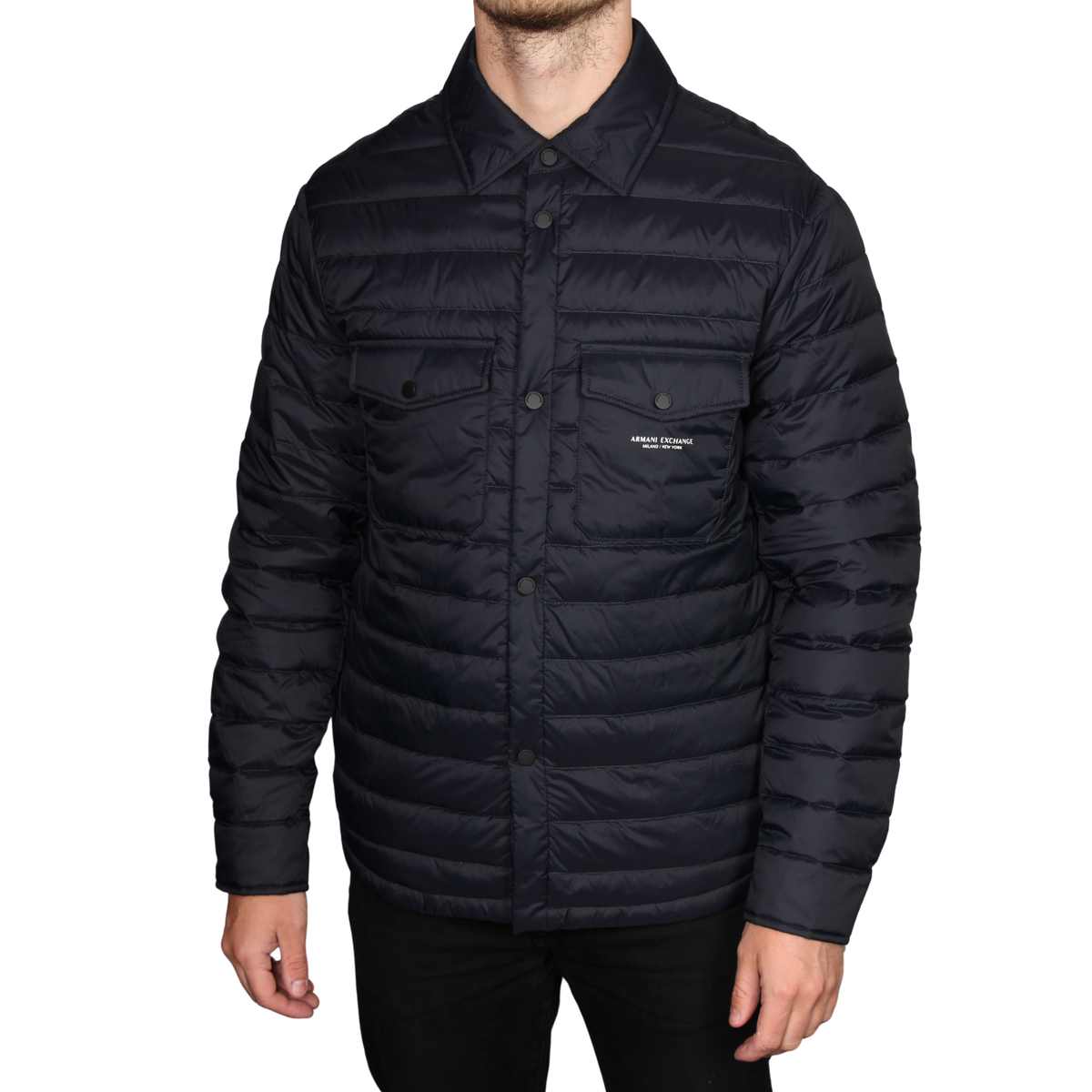 Mens Armani Exhange Deep Navy Down Padded Overshirt