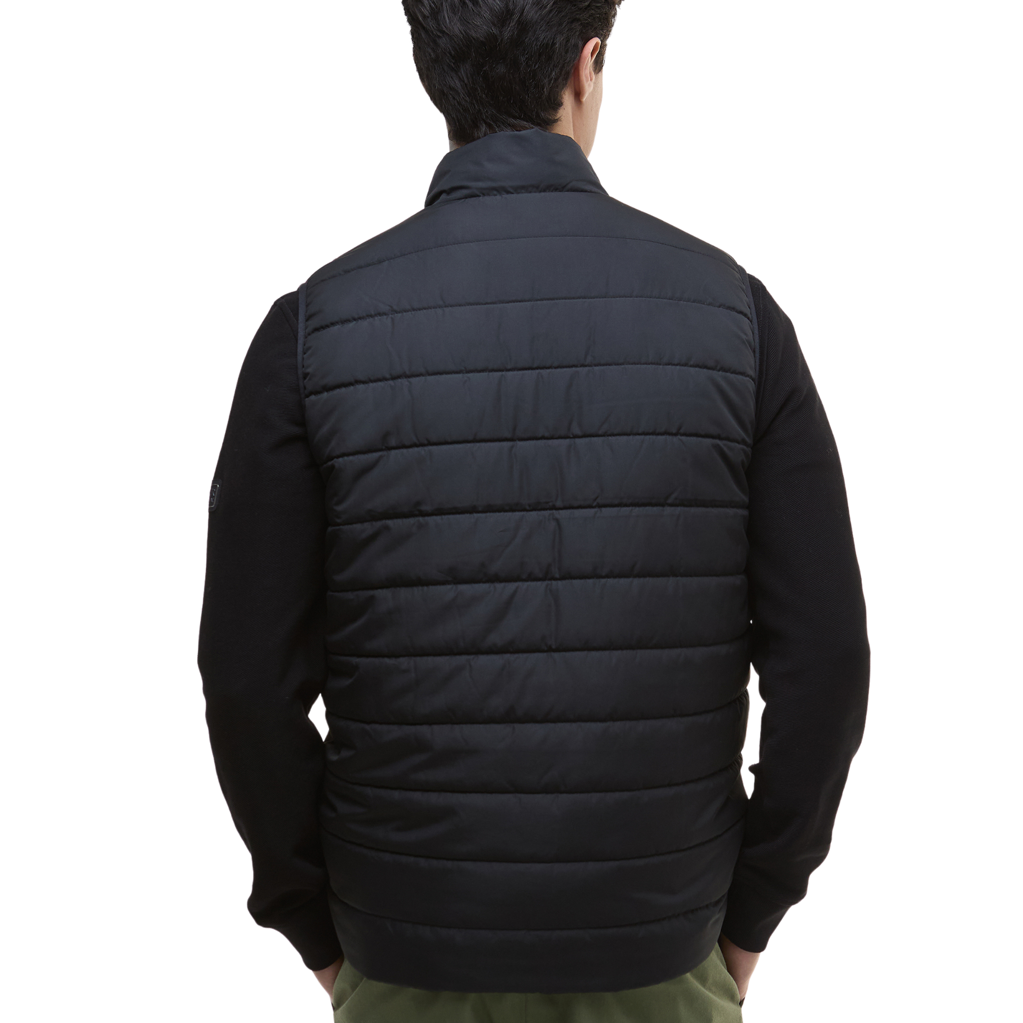 Mens Barbour International Black Aldon Quilted Gilet