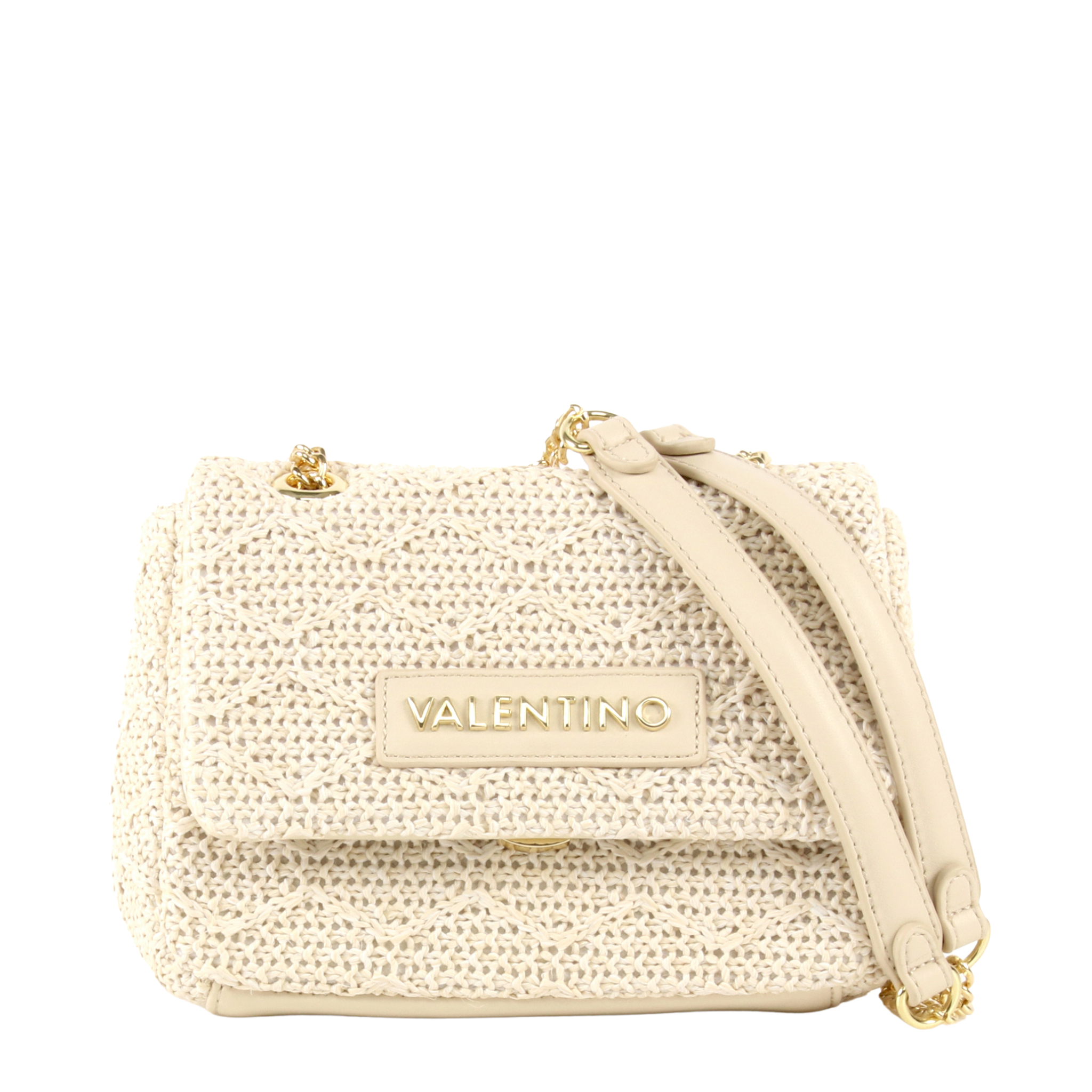 Womens Valentino Ecru Ocarina Summer Flap Crossbody Bag