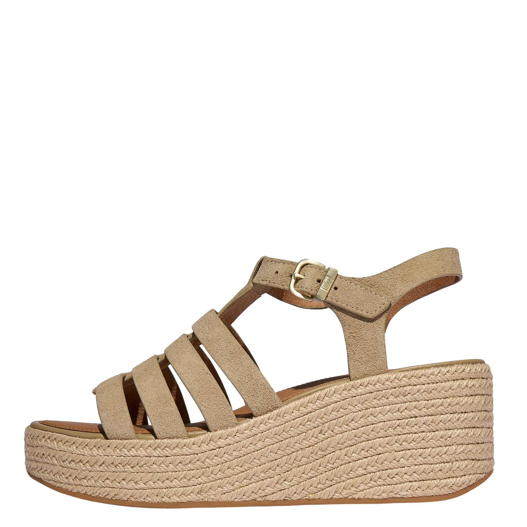 Womens FitFlop Cappuccino Suede Platfforms Fisherman Wedge Sandals