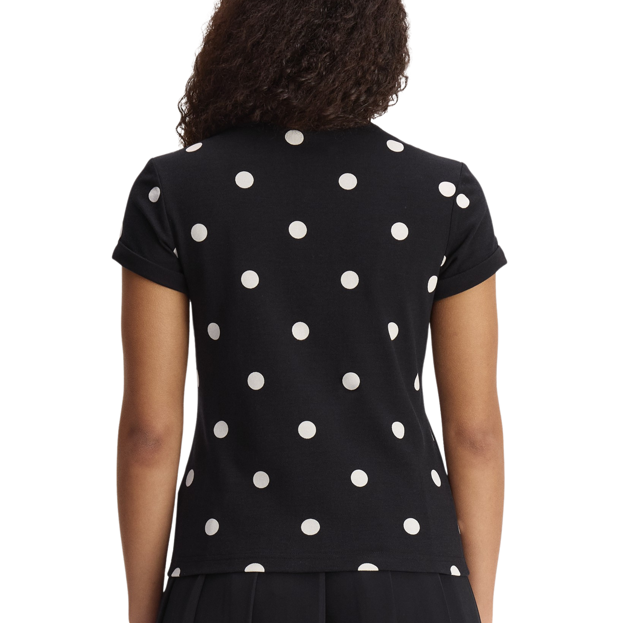 Womens Fred Perry x AW Black Polka Dot S/s Polo Shirt