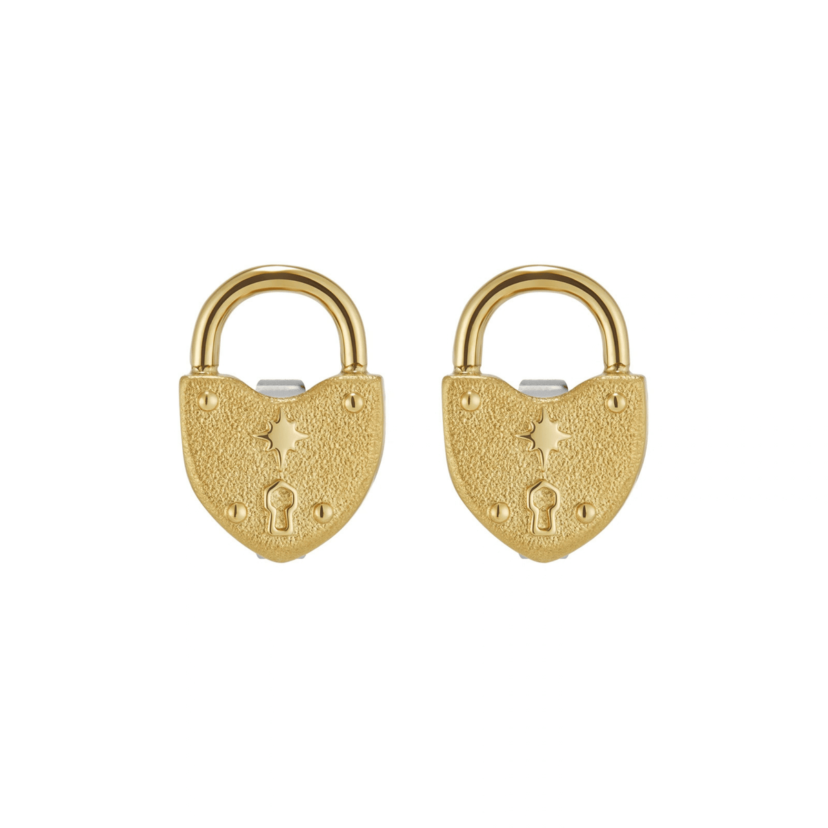 Womens Olivia Burton Gold Lock Heart Stud Earrings