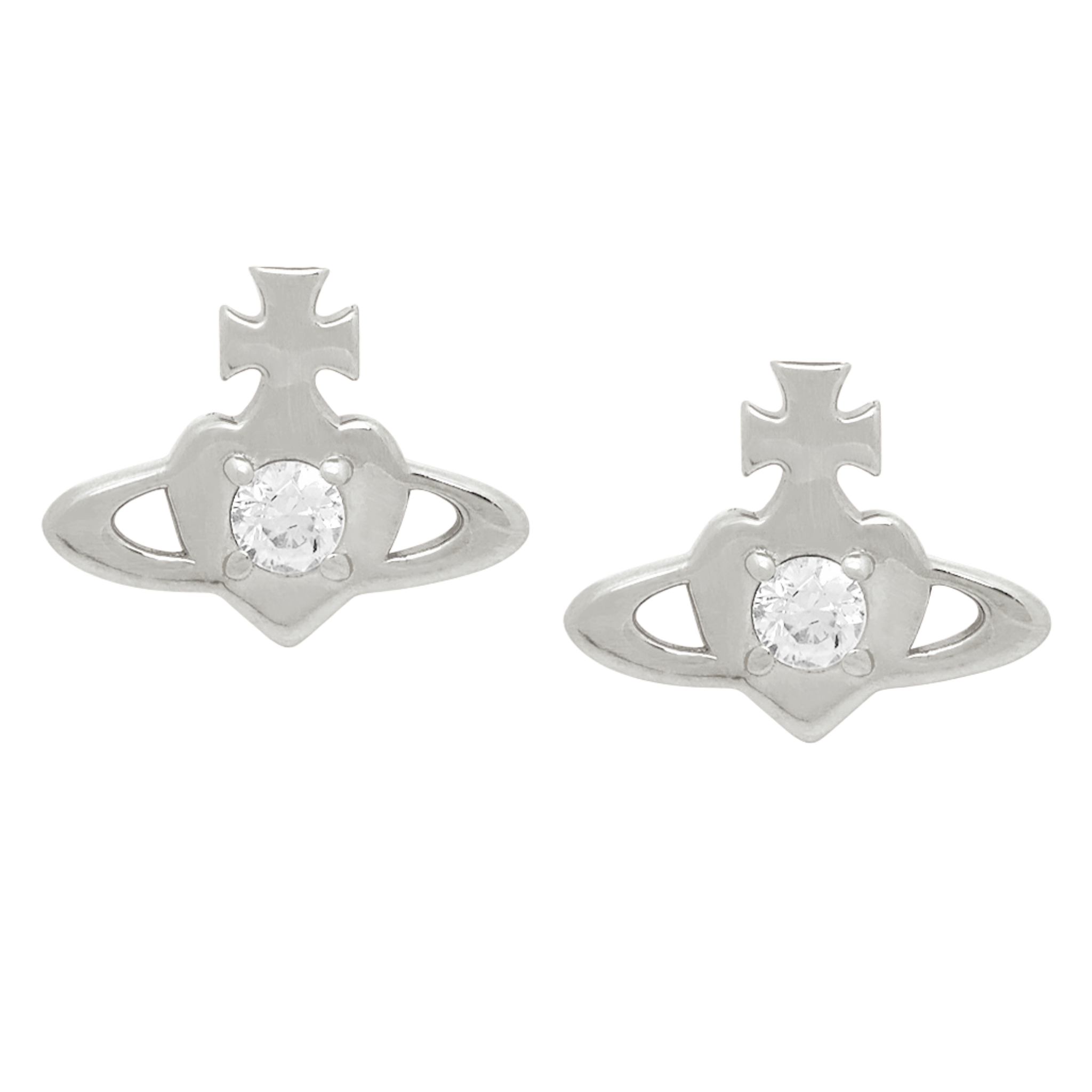 Vivienne Westwood Platinum/White CZ Noella Earrings