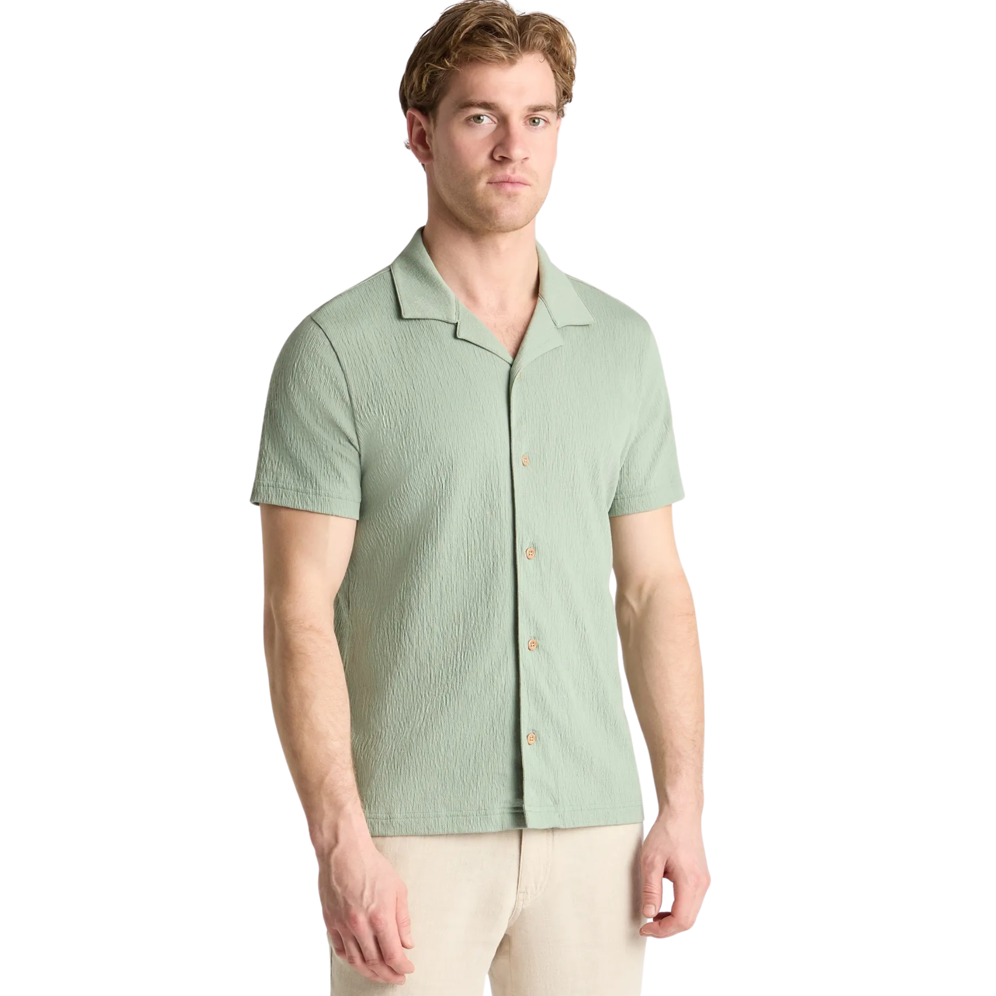Mens Remus Uomo Iceberg Green Wrinkle Effect Jersey S/s Shirt