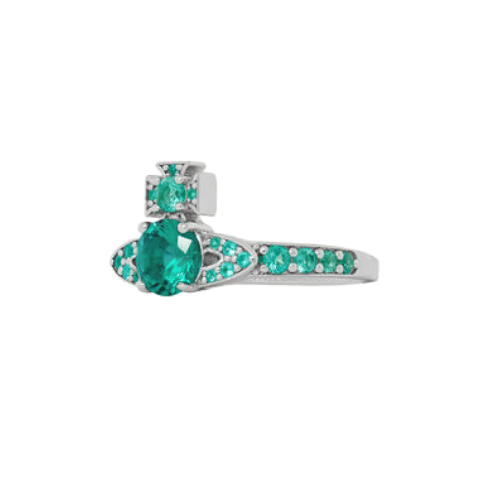 Vivienne Westwood Platinum/Turquoise Ismene Ring