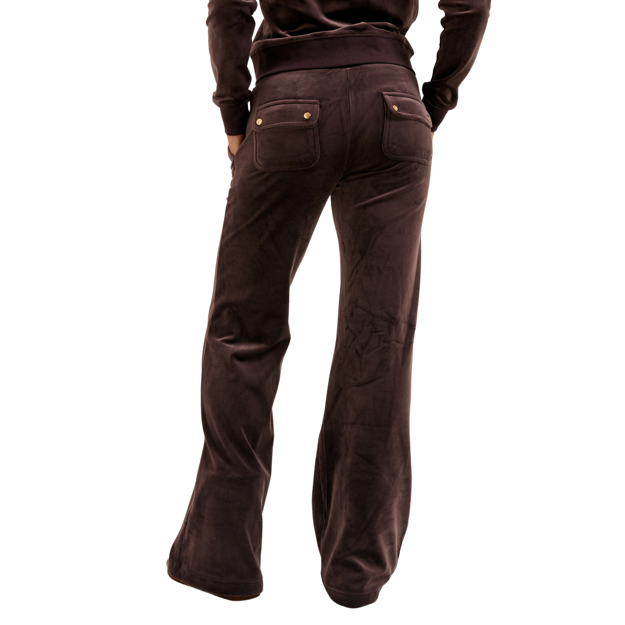 Womens Juicy Couture Java Layla Gold Velour Pants