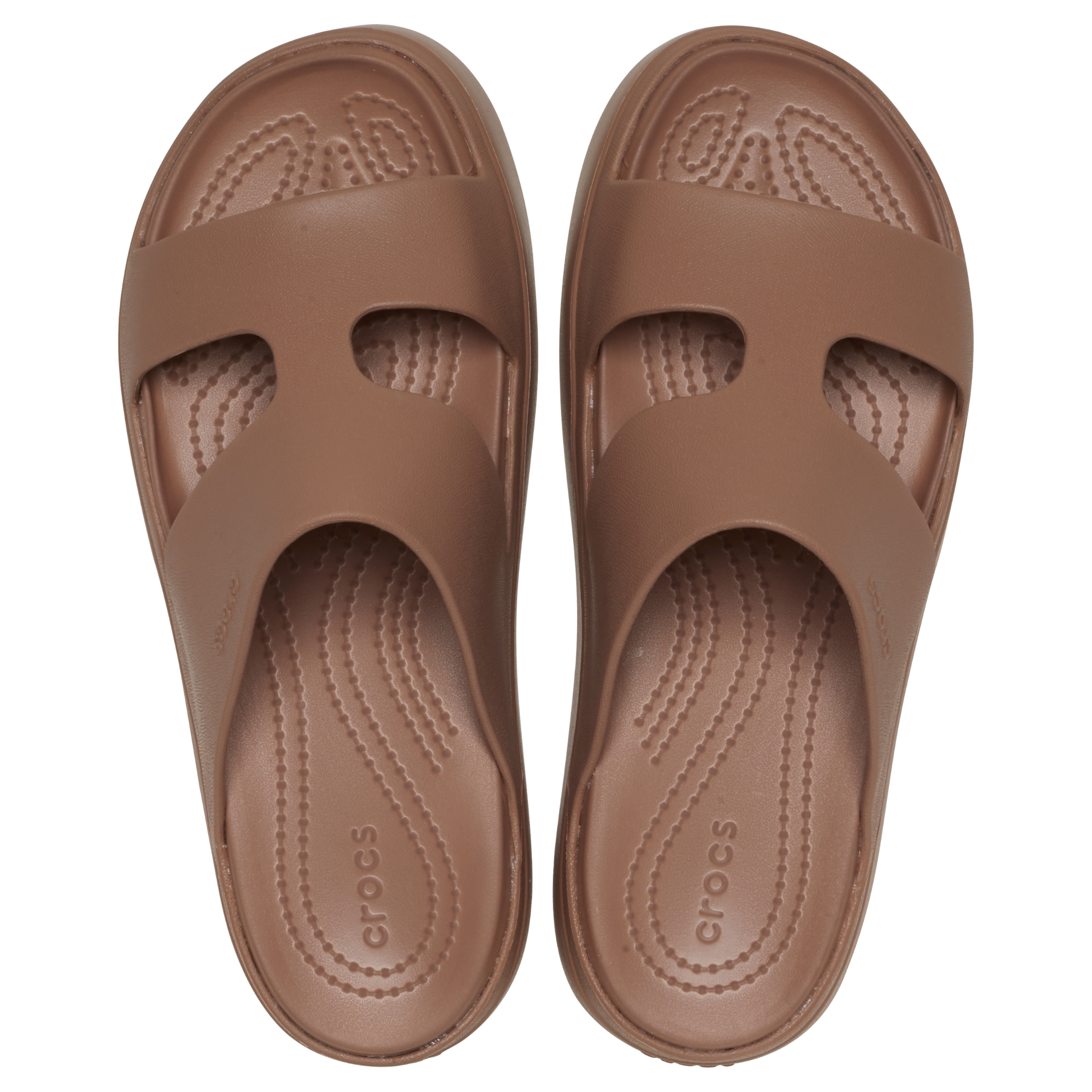 Womens Crocs Latte Getaway Platform H-Strap Sandals