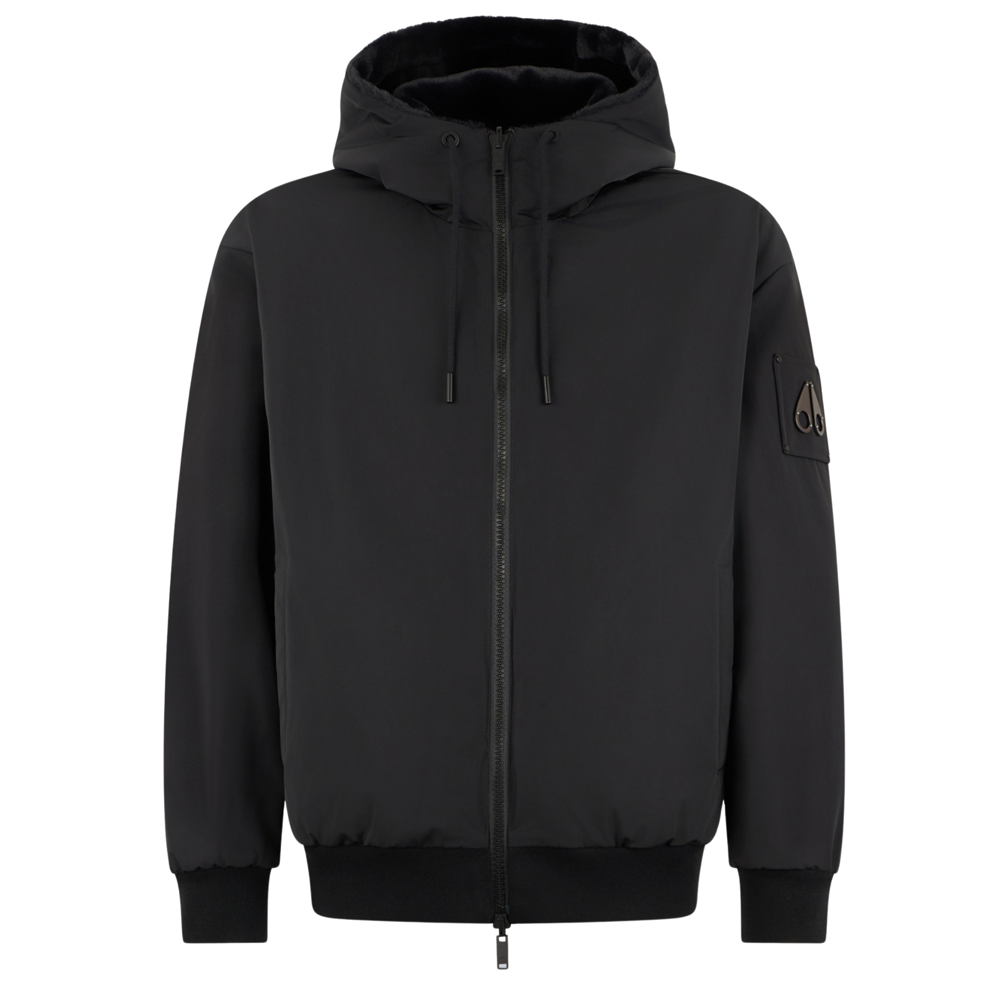 Mens Moose Knuckles Black Roland Reverse Bunny Jacket