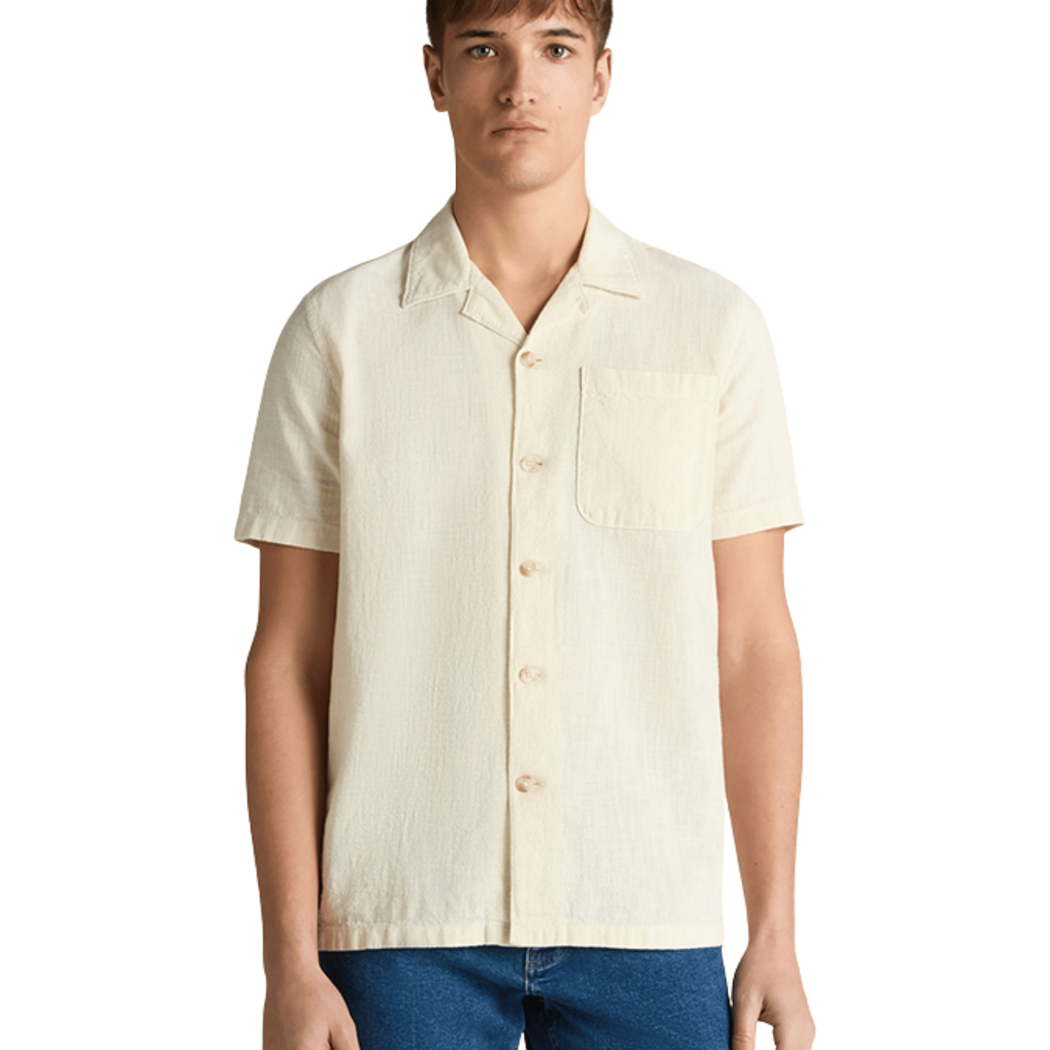 Mens Remus Uomo Stone Casual S/s Shirt