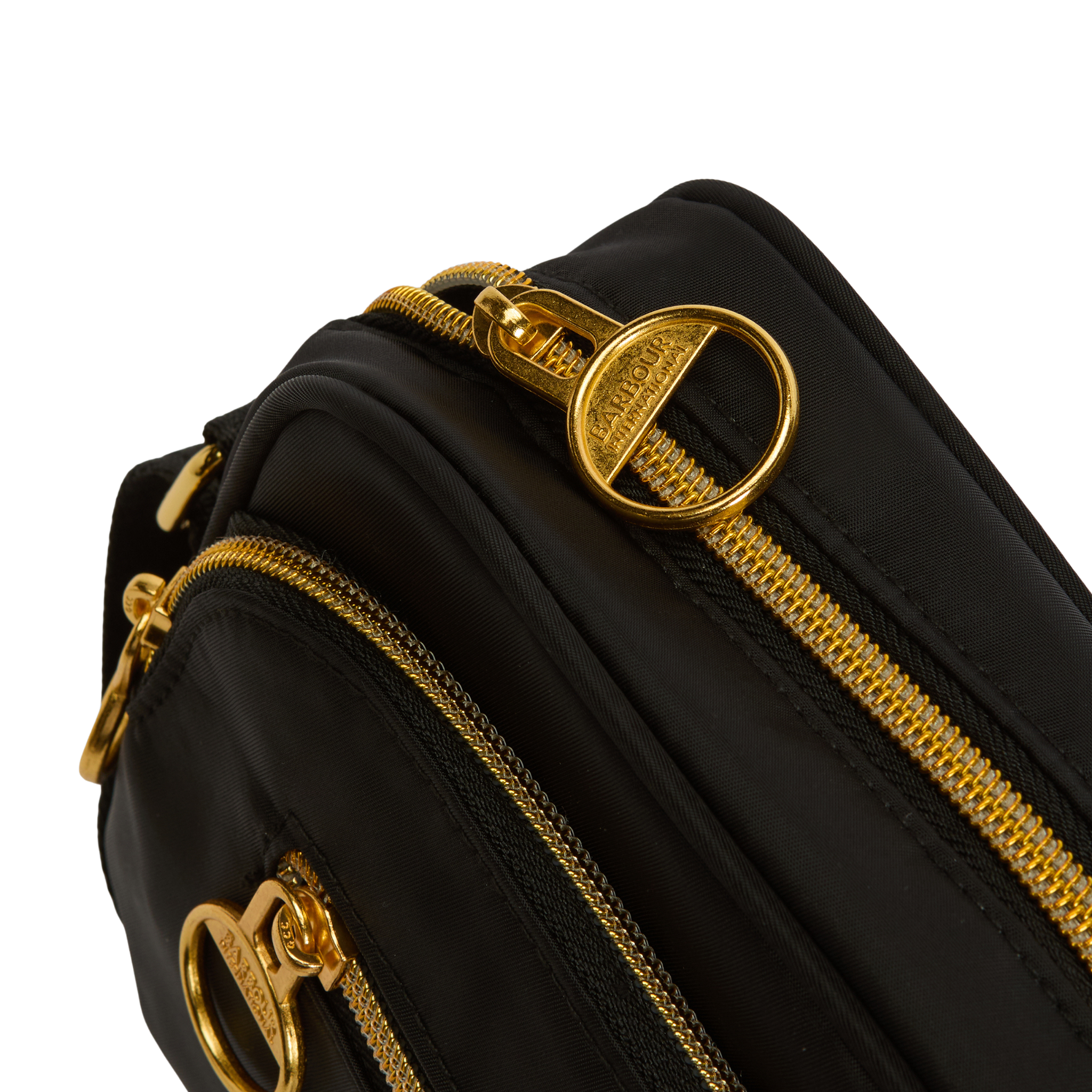 Womens Barbour International Black Qualify City Crossbody Bag