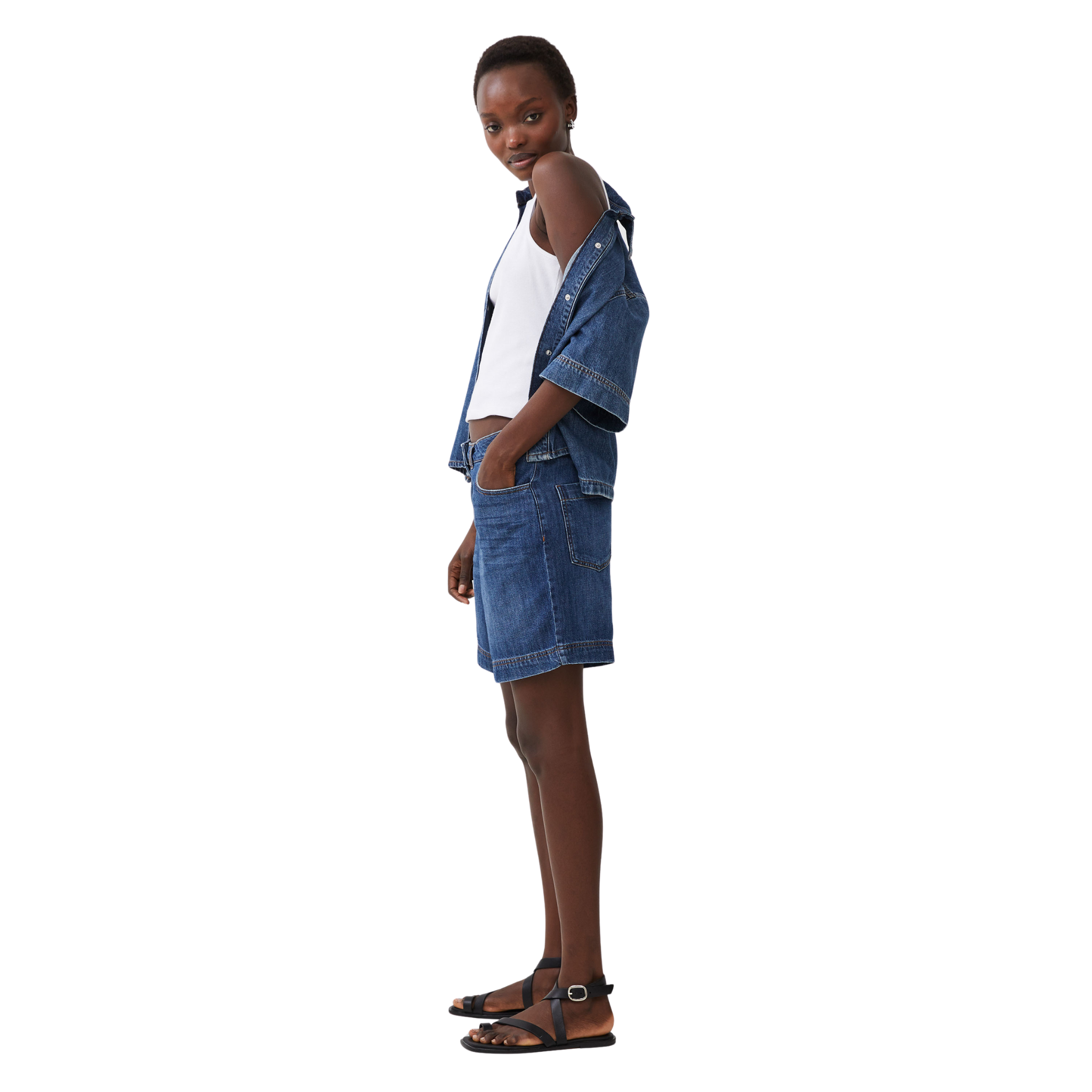 Womens French Connection Vintage Wash Finley Denim Shorts