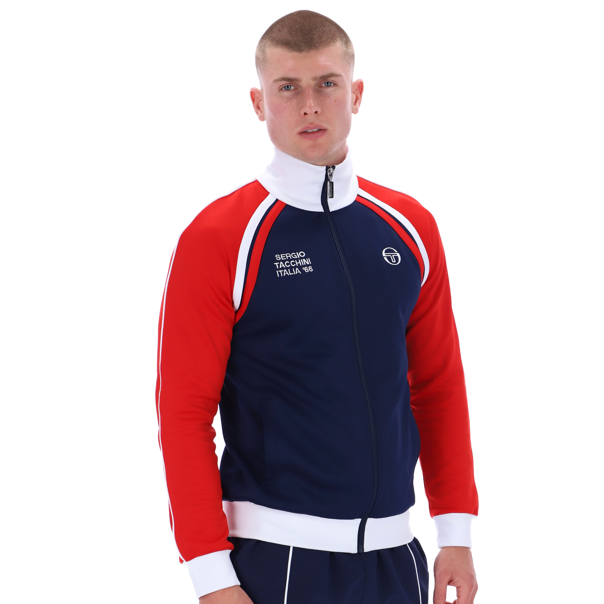 Mens Sergio Tacchini Maritime Blue/Adrenaline Rush/White Ghibli Davis Track Top