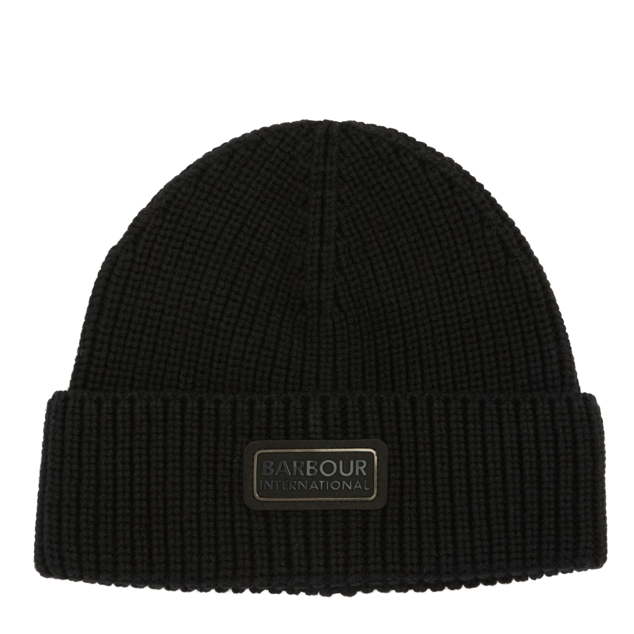 Mens Barbour International Black Sweeper Beanie & Scarf Gift Set