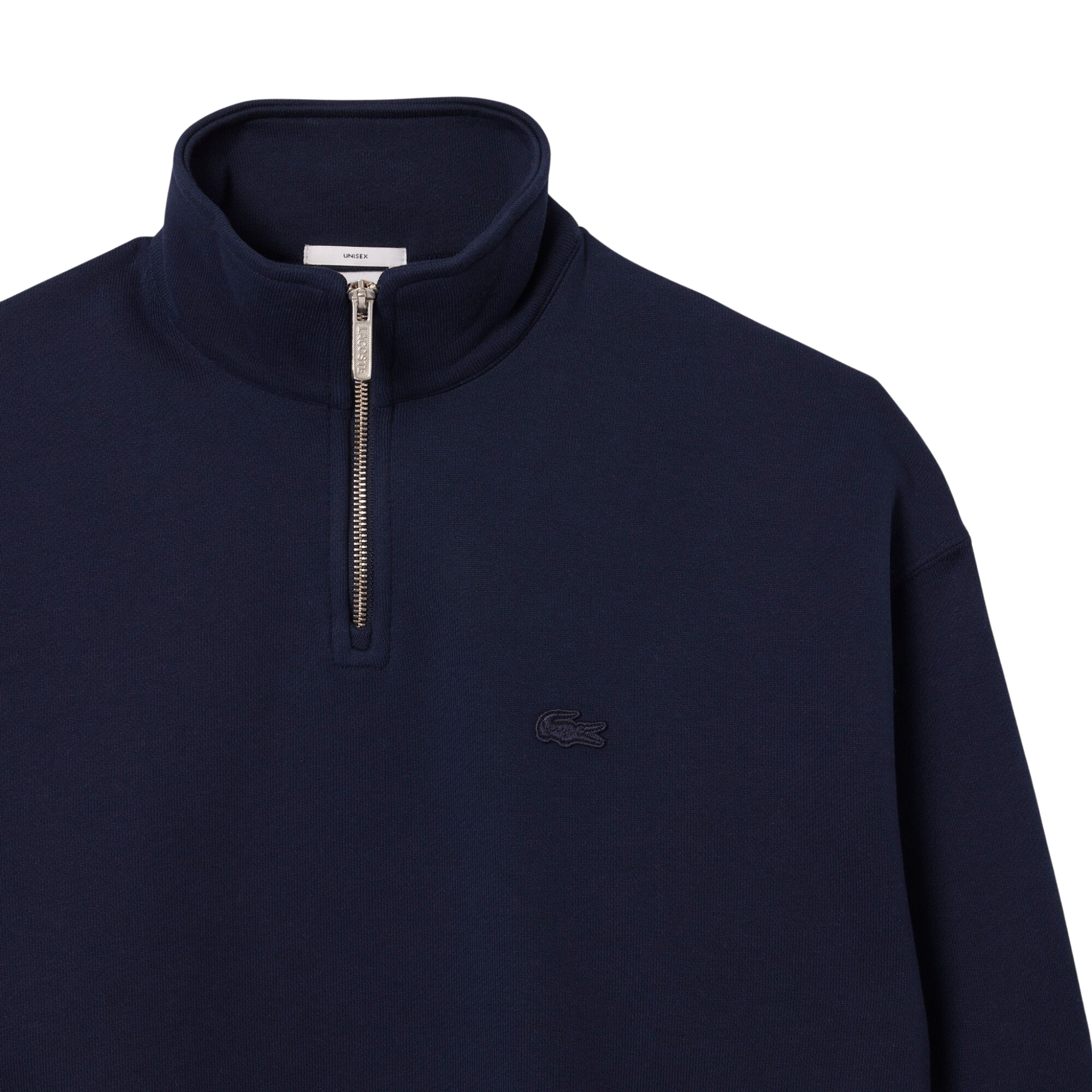 Mens Lacoste Navy Heavy Fleece Half Zip Sweatshirt