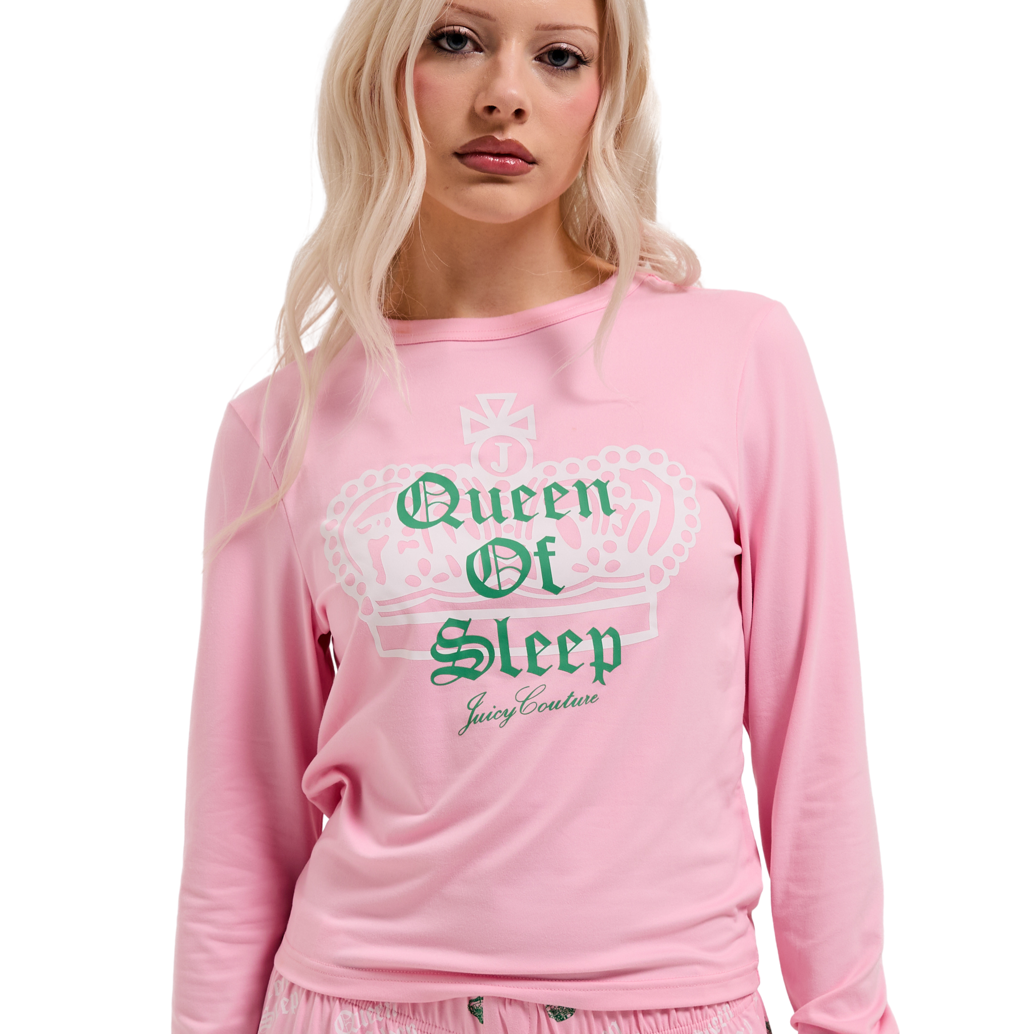 Womens Juicy Couture Pink Queen Of Sleep L/s Pyjama Set