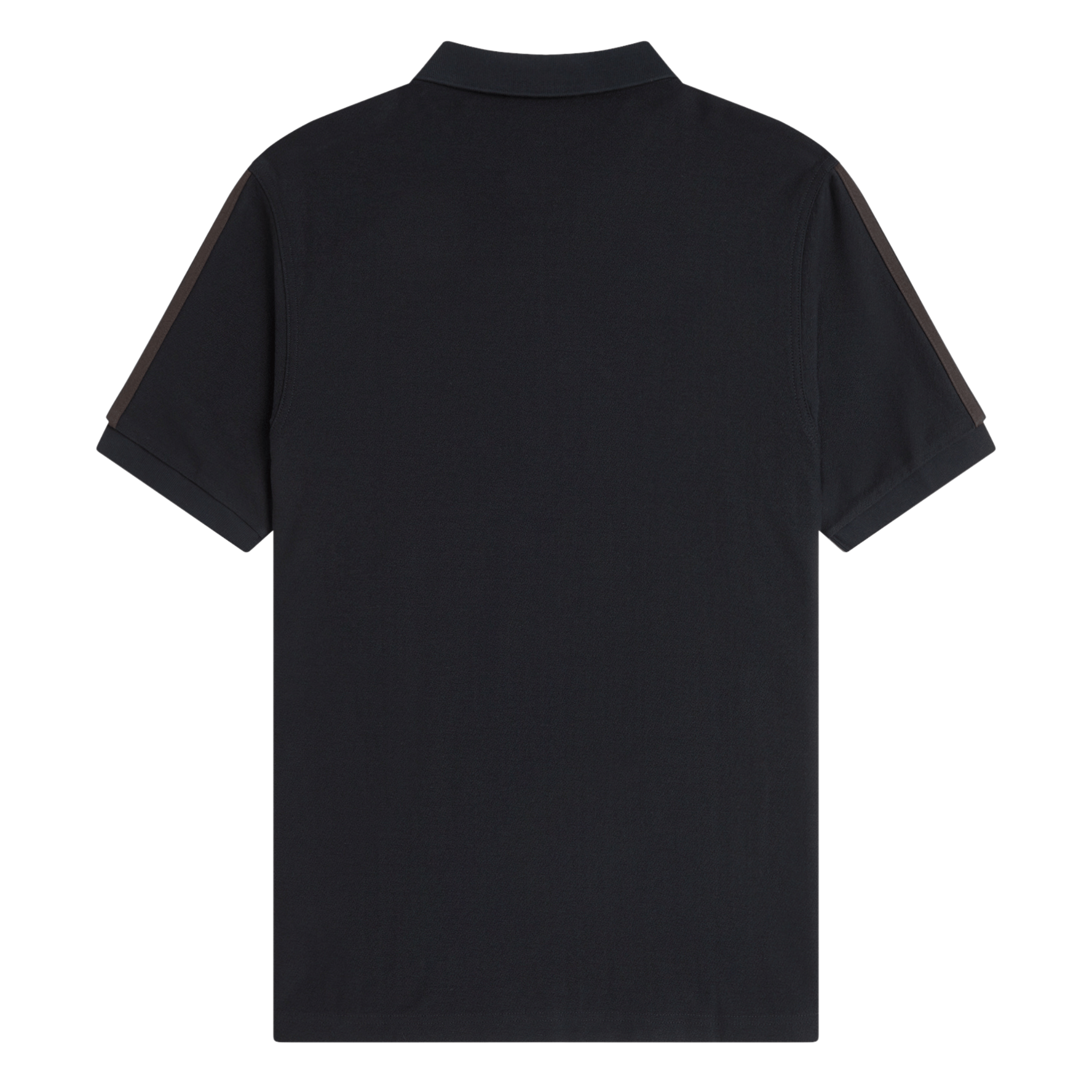 Mens Fred Perry Black Tipped Tape Zip Neck S/s Polo