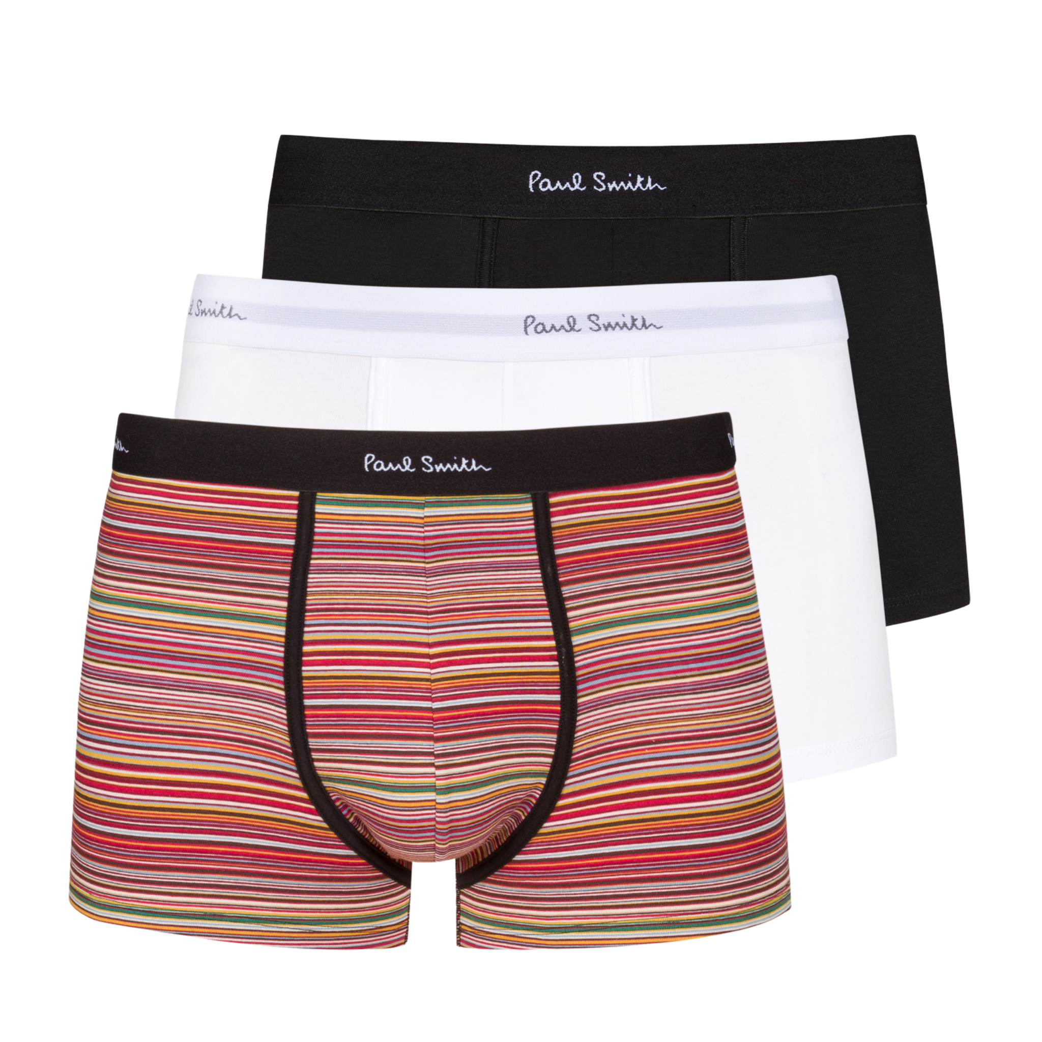 Mens Paul Smith Signature/Black/White 3PK Trunks