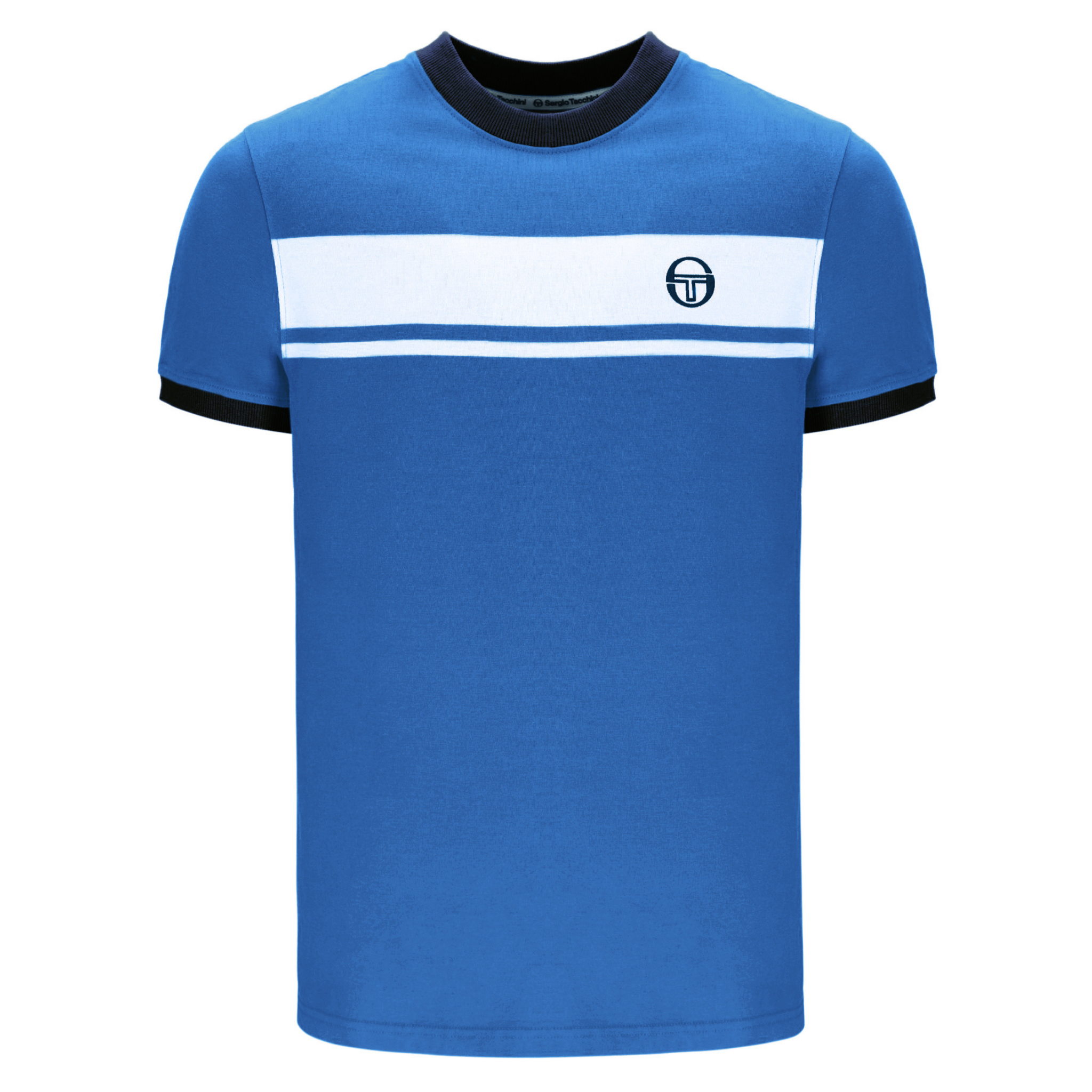 Mens Sergio Tacchini Directoire Blue/White Master S/s T Shirt