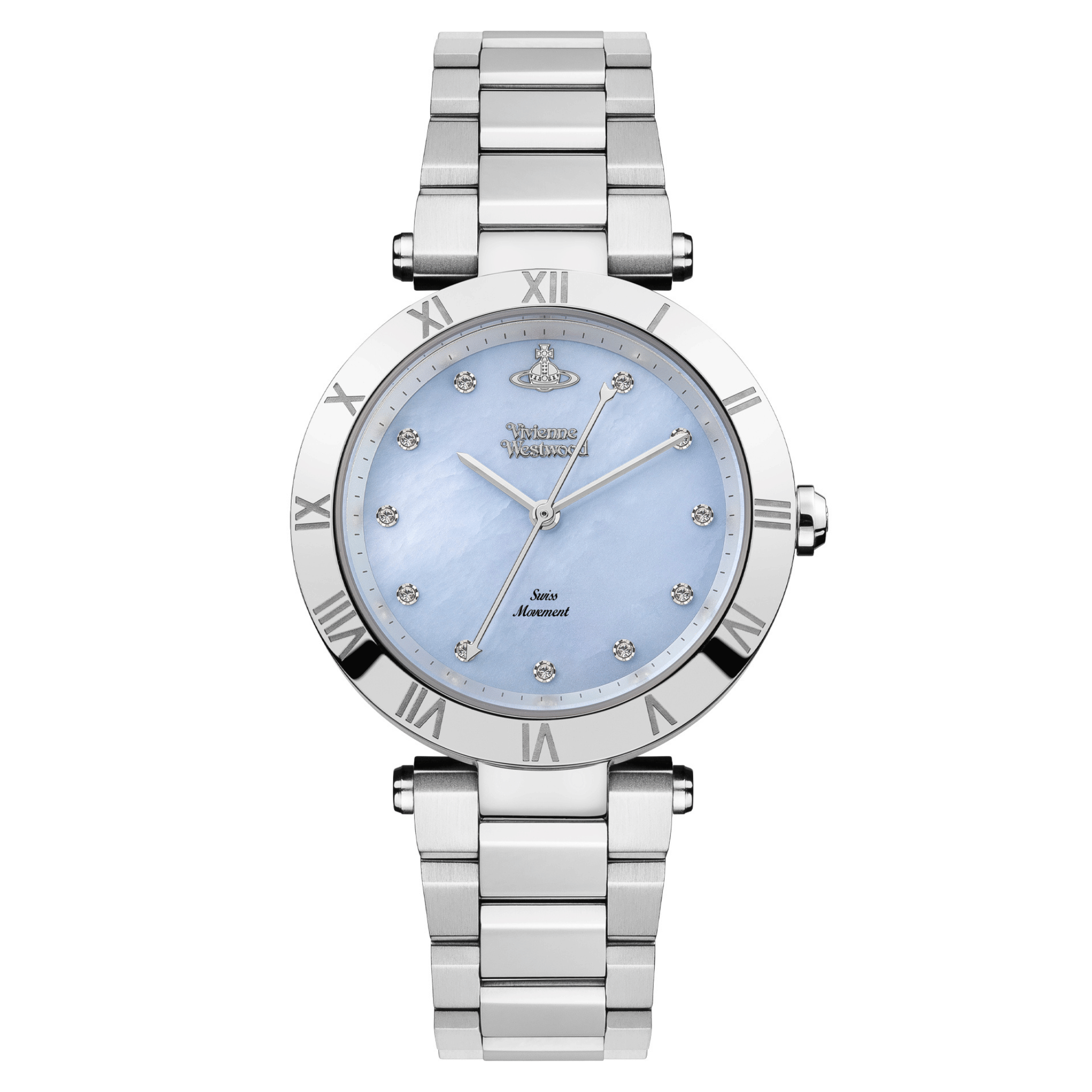 Womens Vivienne Westwood Silver/Blue Montagu Bracelet Watch