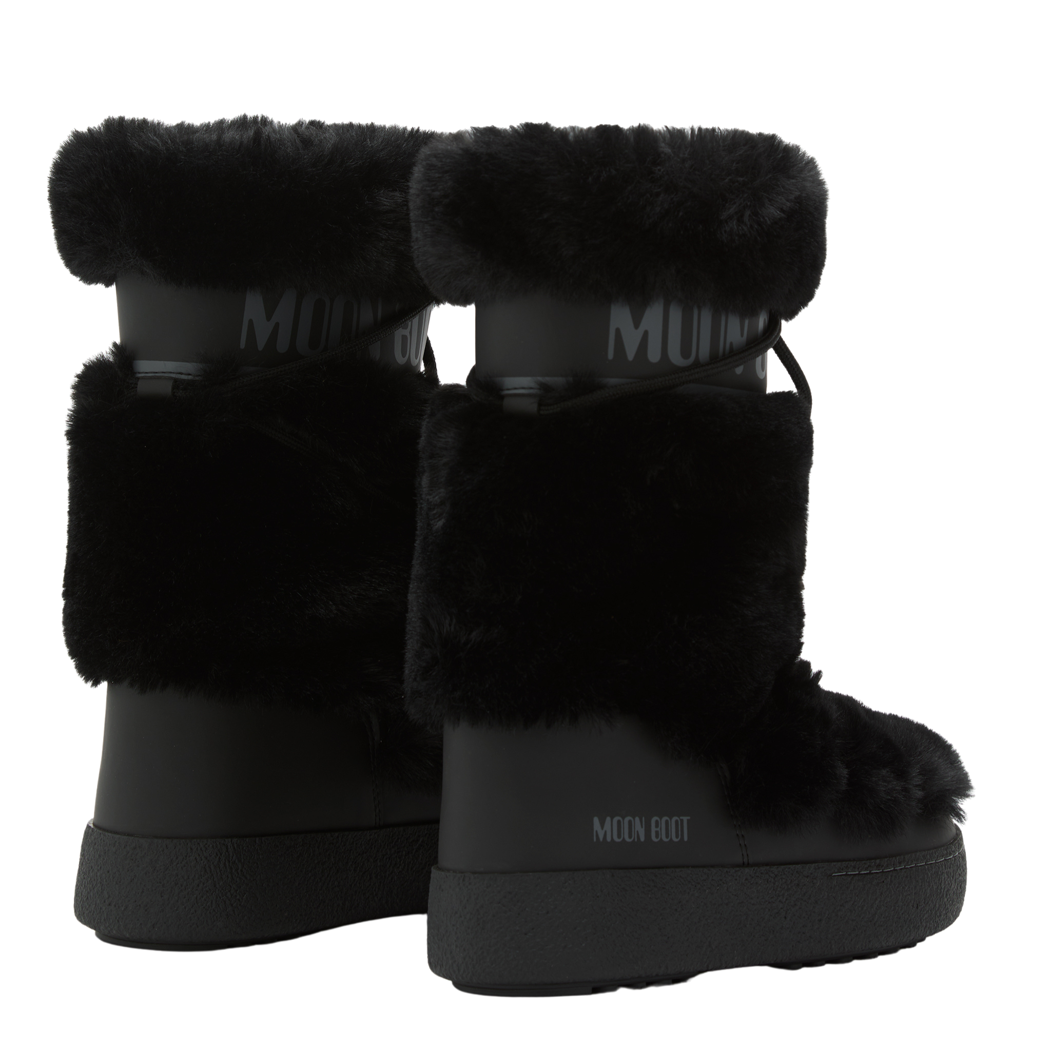 Womens Moon Boot Black LTRACK Faux Fur High WP Boots