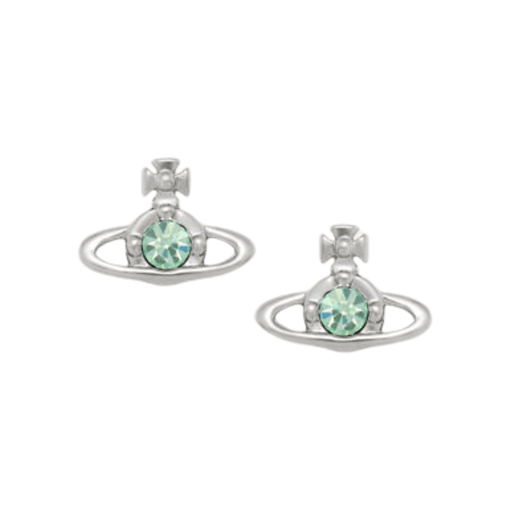 Vivienne Westwood Platinum/Chrysolite Nano Solitaire Earrings