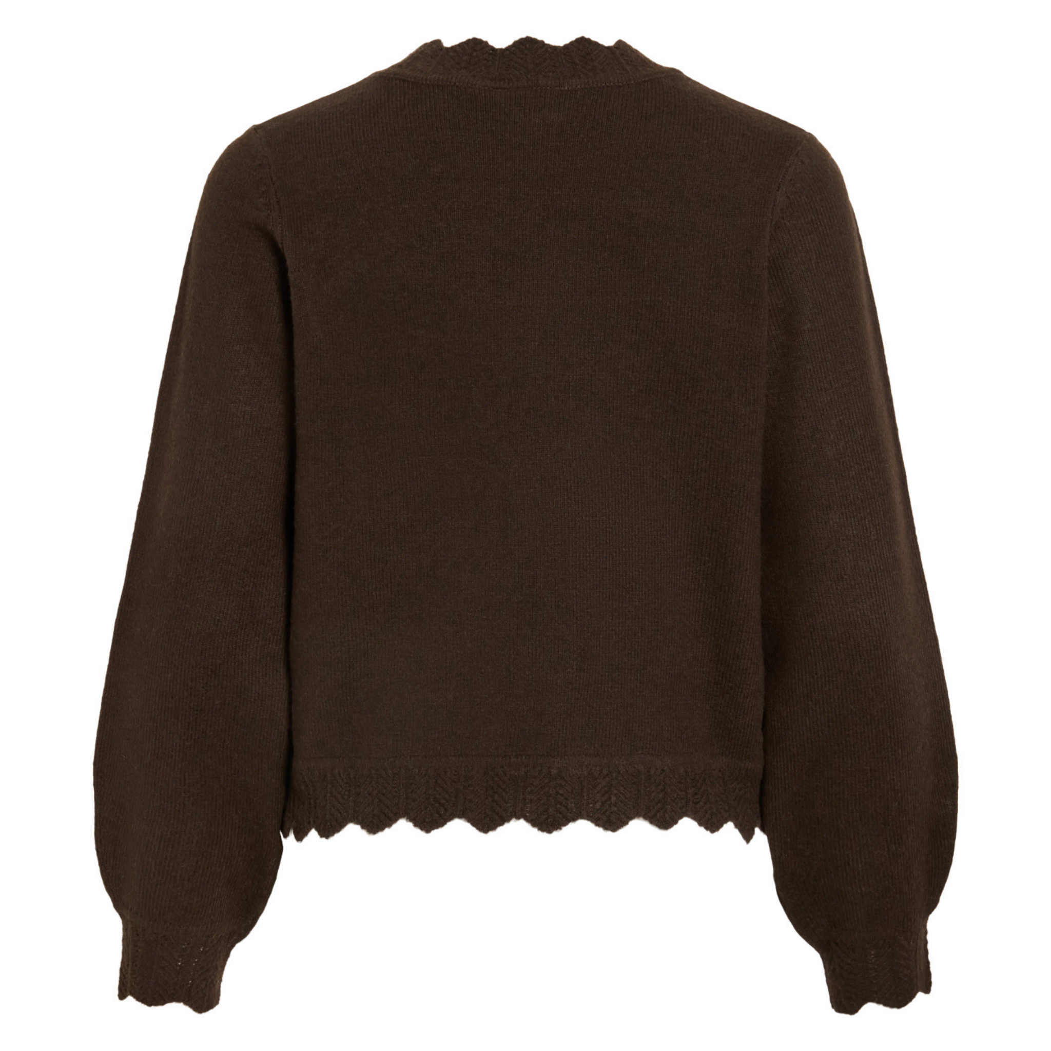 Womens Vila Coffee Bean Melange Vinikolina L/s Knit