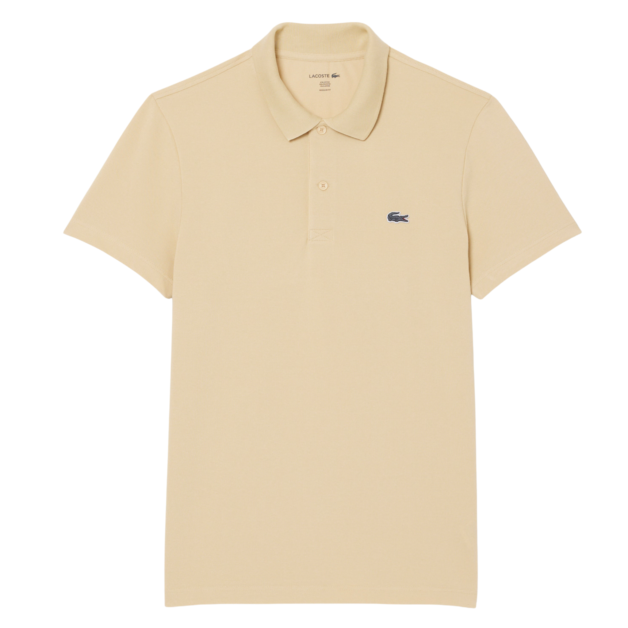 Mens Lacoste Beige Cotton Blend Regular Fit S/s Polo