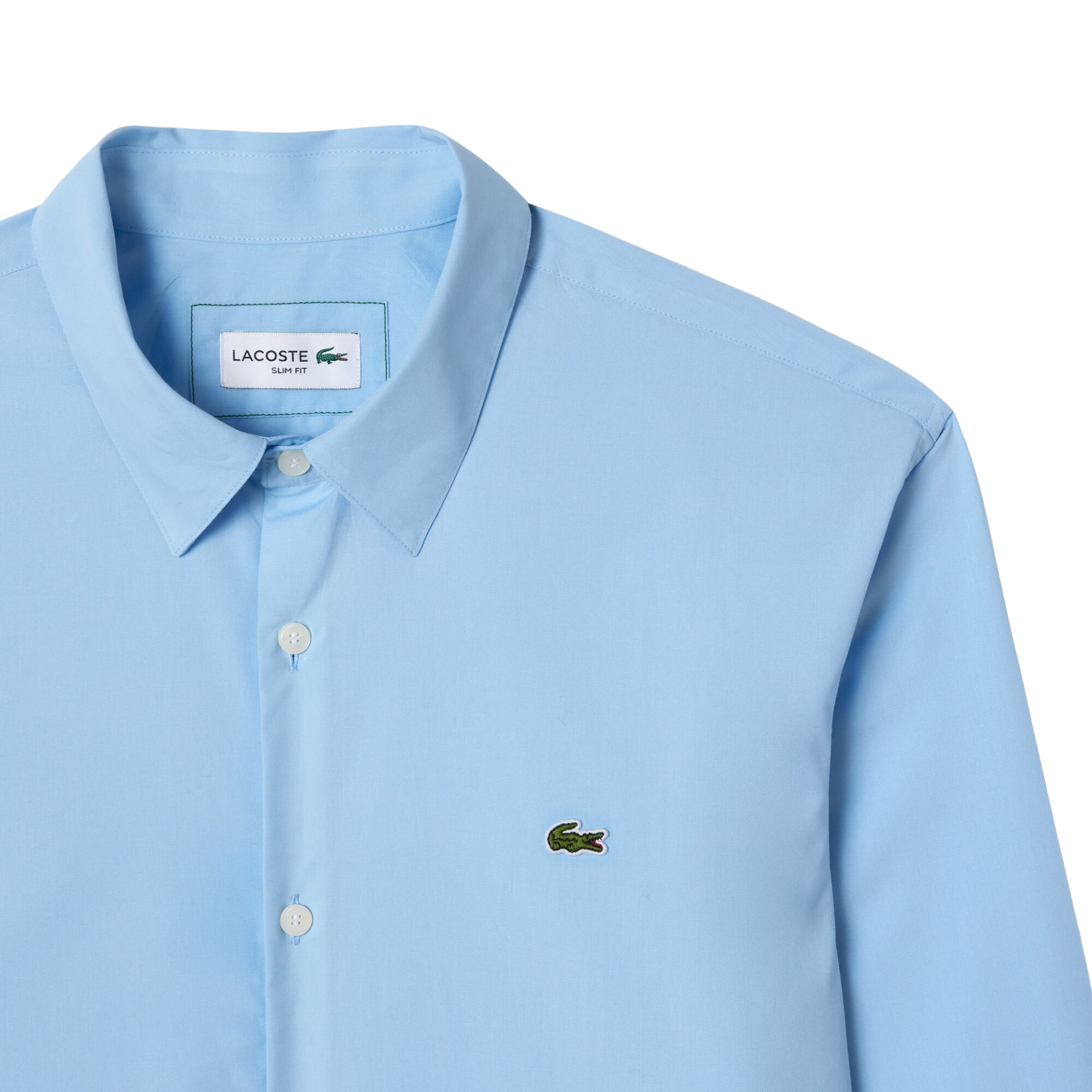 Mens Lacoste Overview Blue Cotton Poplin Slim Fit L/s Shirt