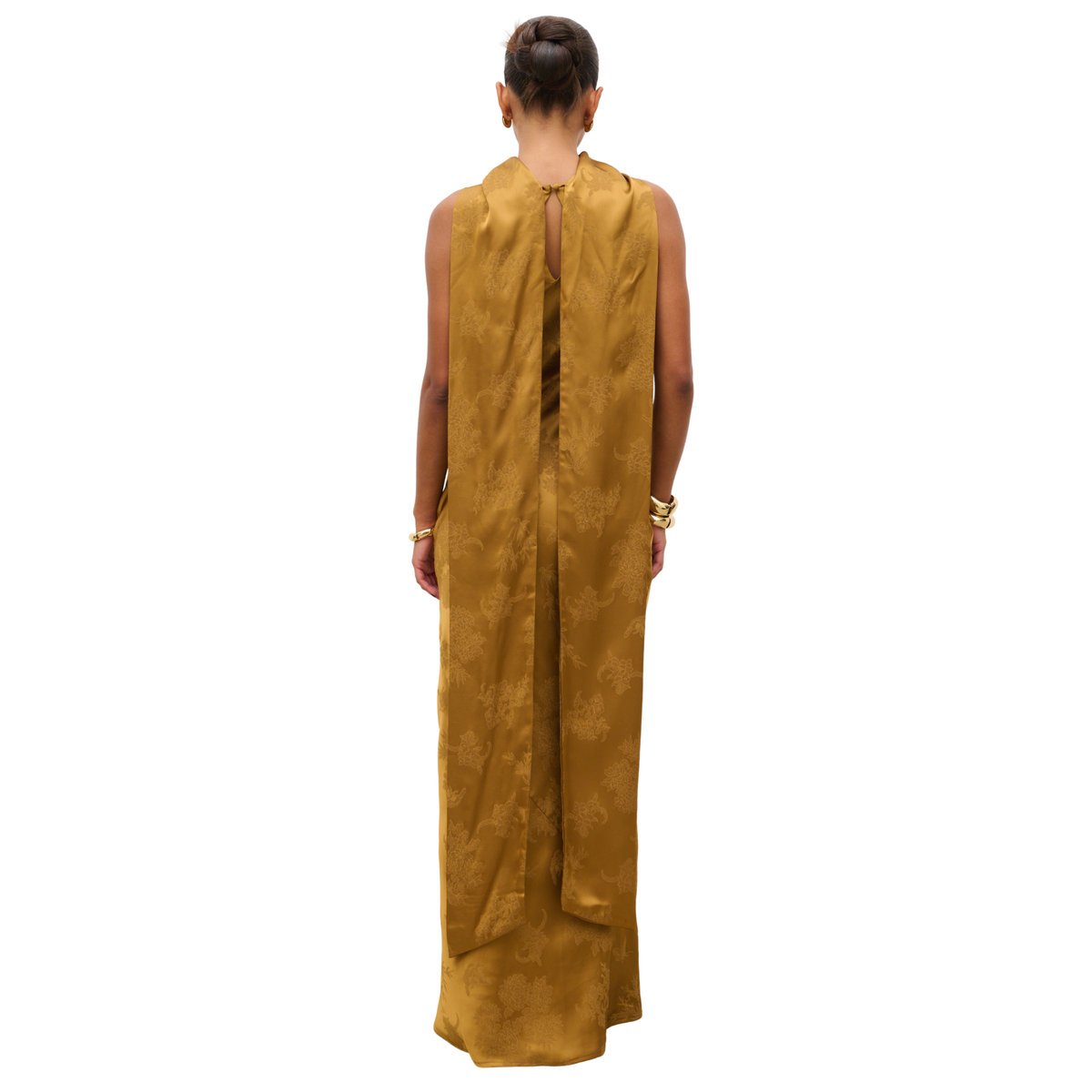 Womens Pretty Lavish Dark Honey Lethe Scarf Maxi Dress