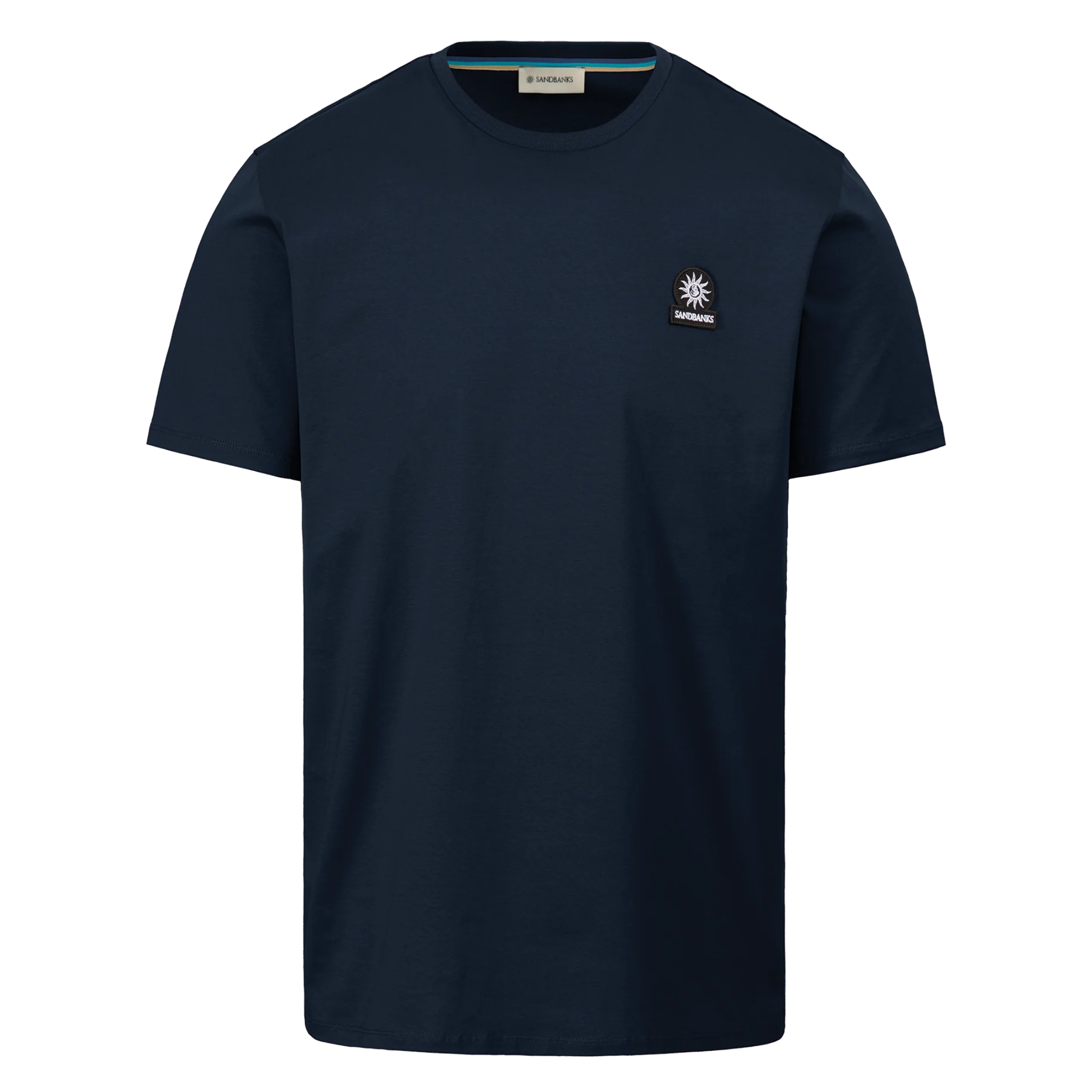Mens Sandbanks Navy Mercerised Badge S/s T Shirt