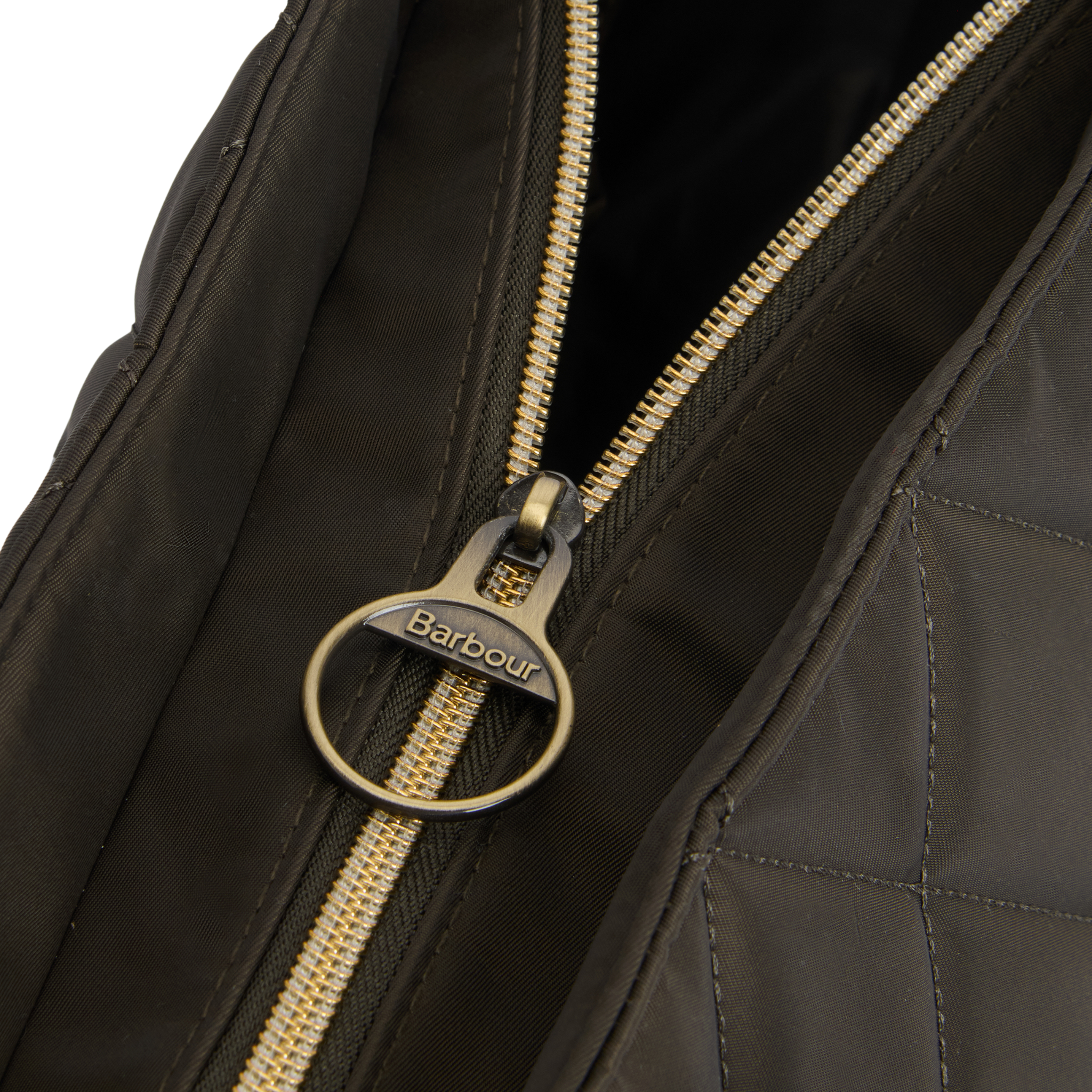Womens Barbour Olive Quilted Tote Bag