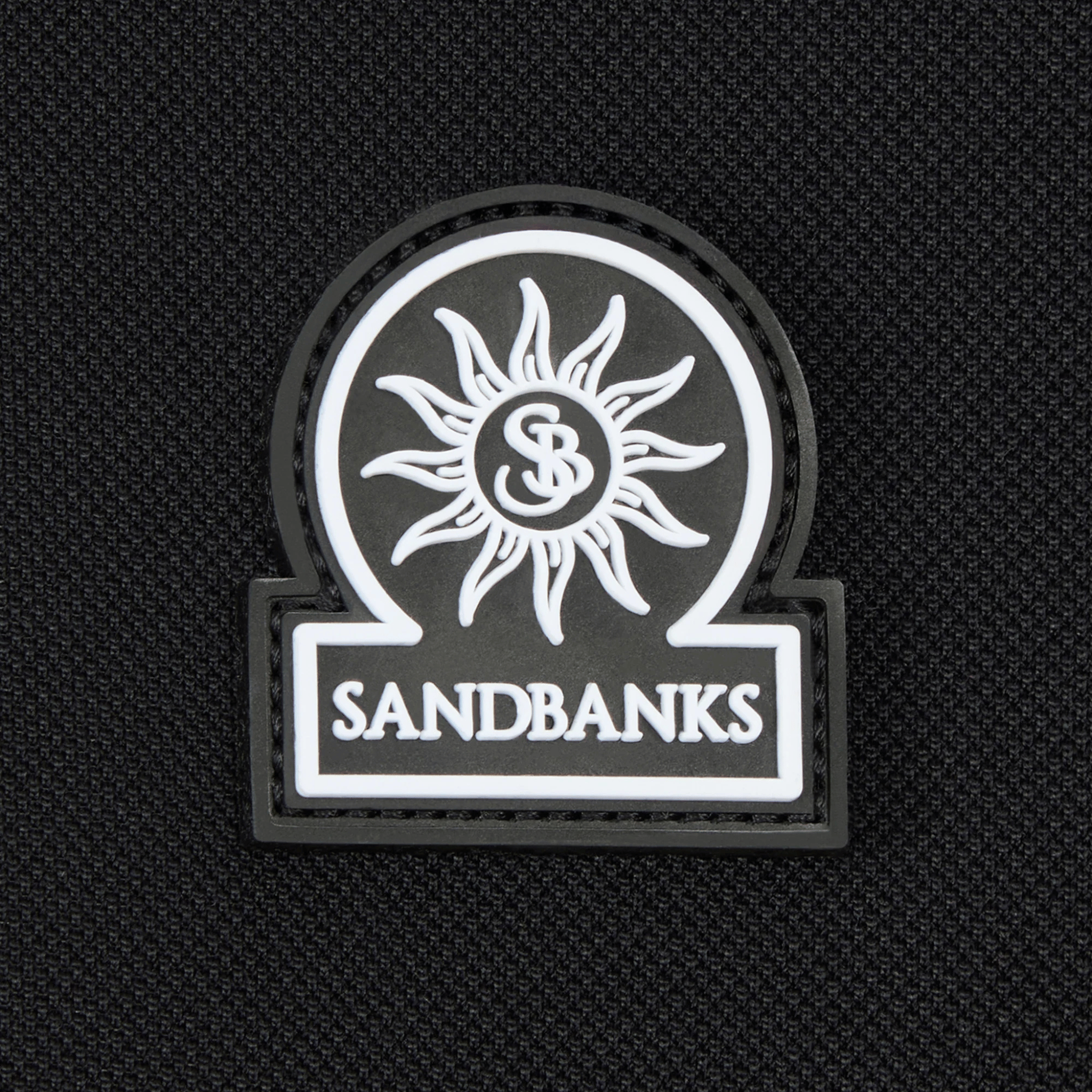 Mens Sandbanks Black Gradient Rib S/s Polo Shirt