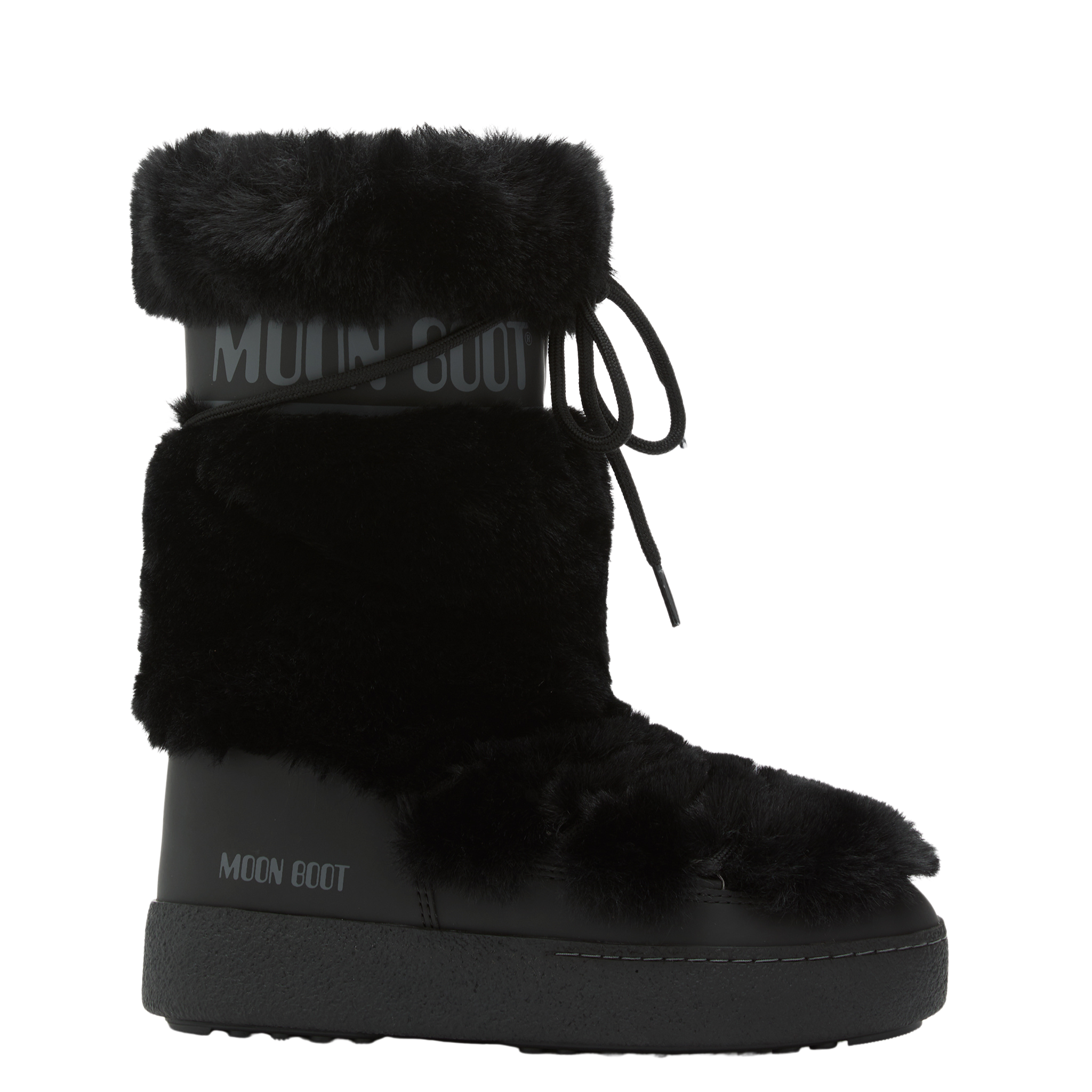 Womens Moon Boot Black LTRACK Faux Fur High WP Boots