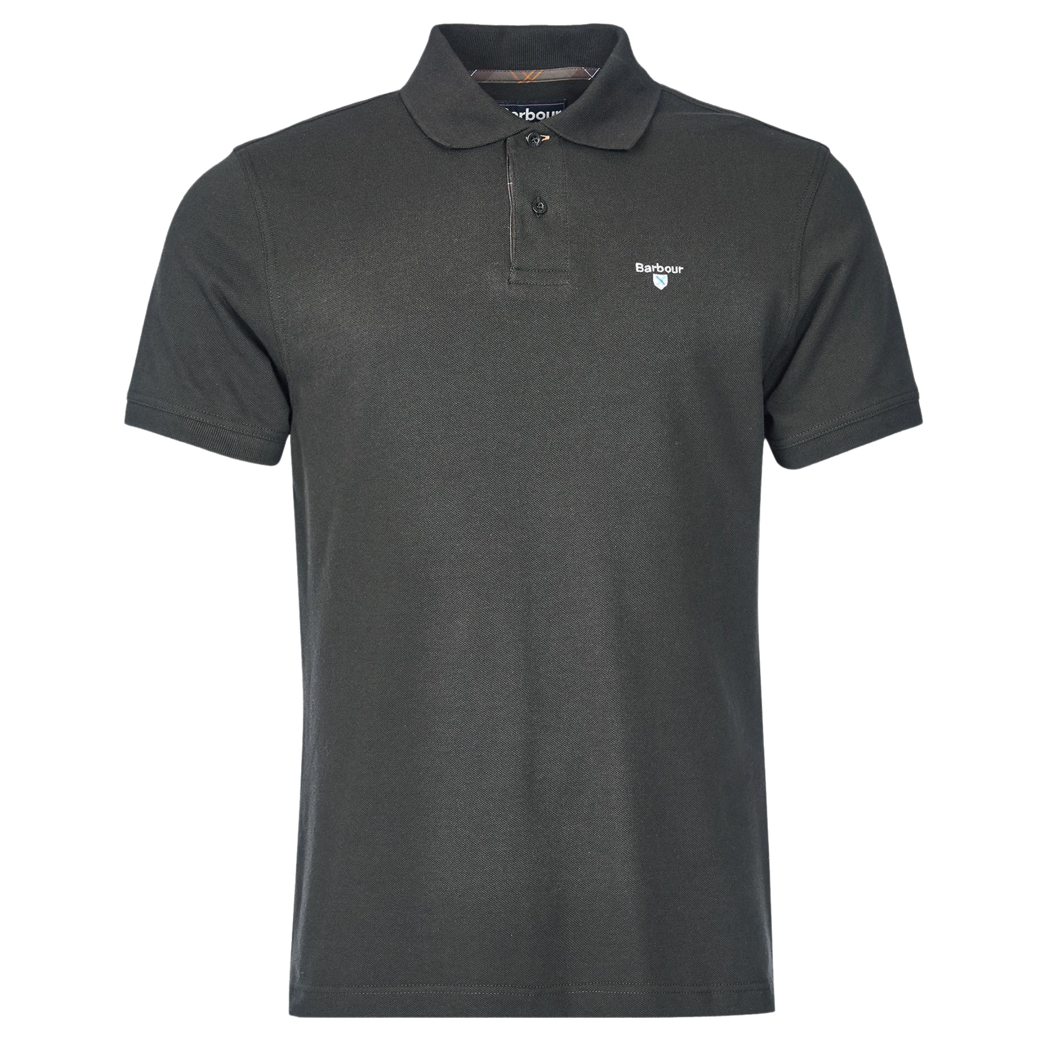 Mens Barbour Forest Green Tartan Pique S/s Polo Shirt