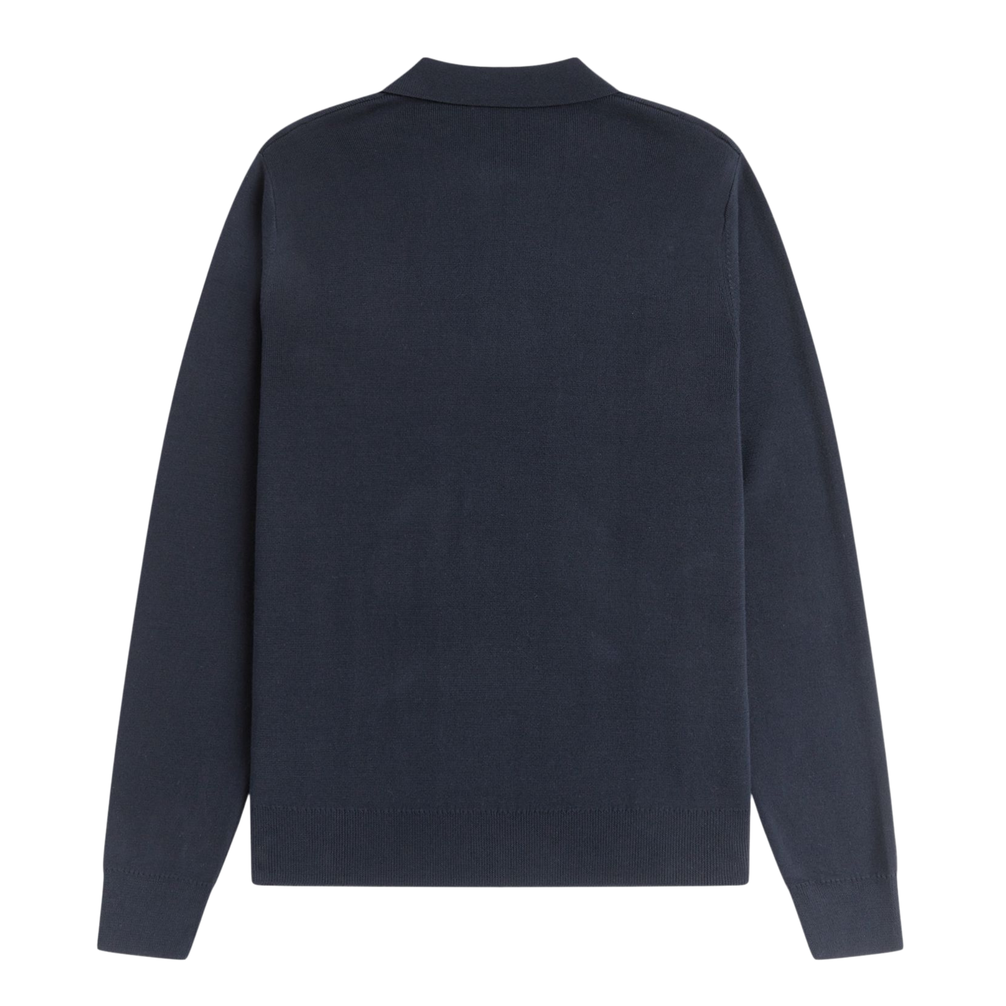 Mens Fred Perry Navy Tonal Stripe Knitted Zip Neck L/s Polo