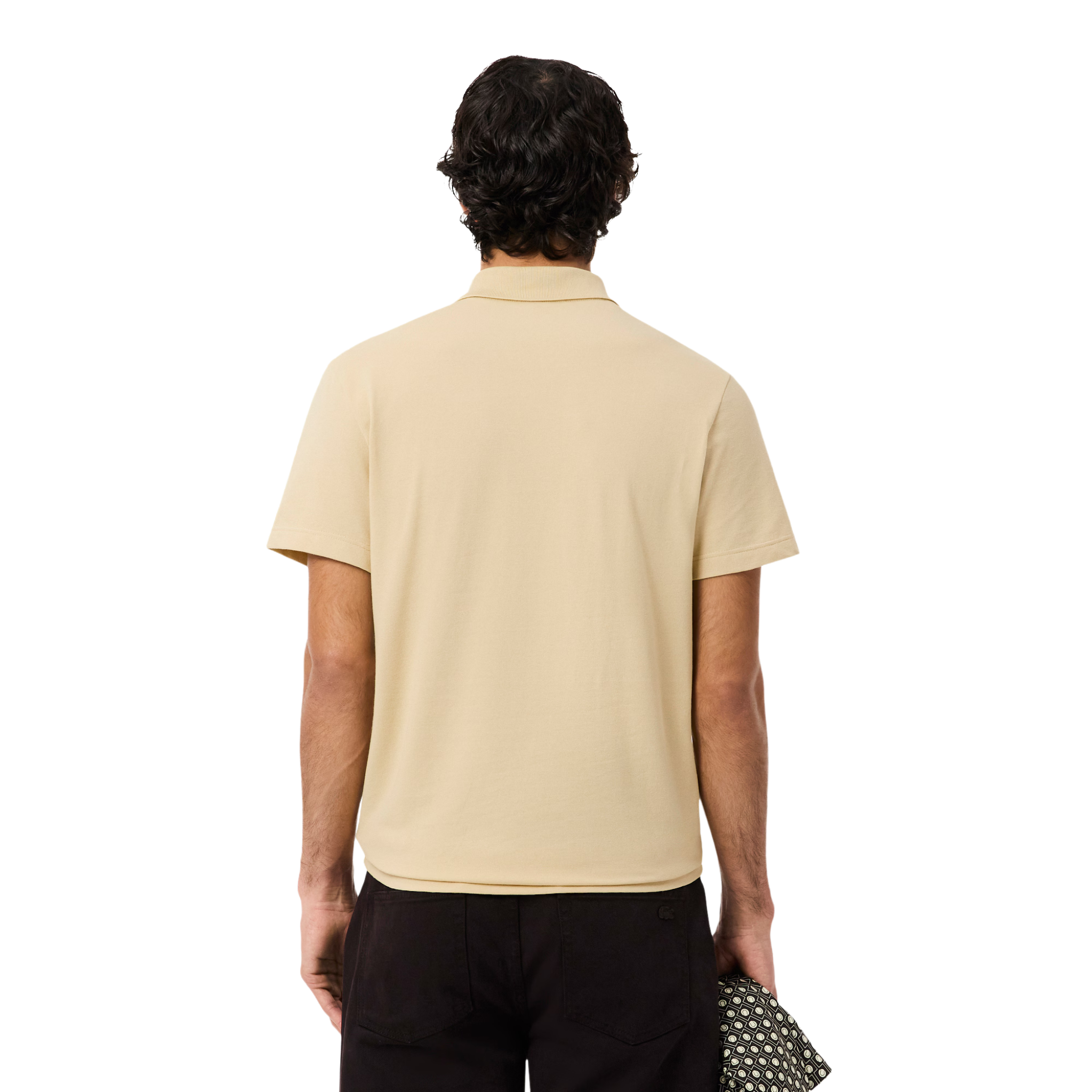 Mens Lacoste Beige Cotton Blend Regular Fit S/s Polo