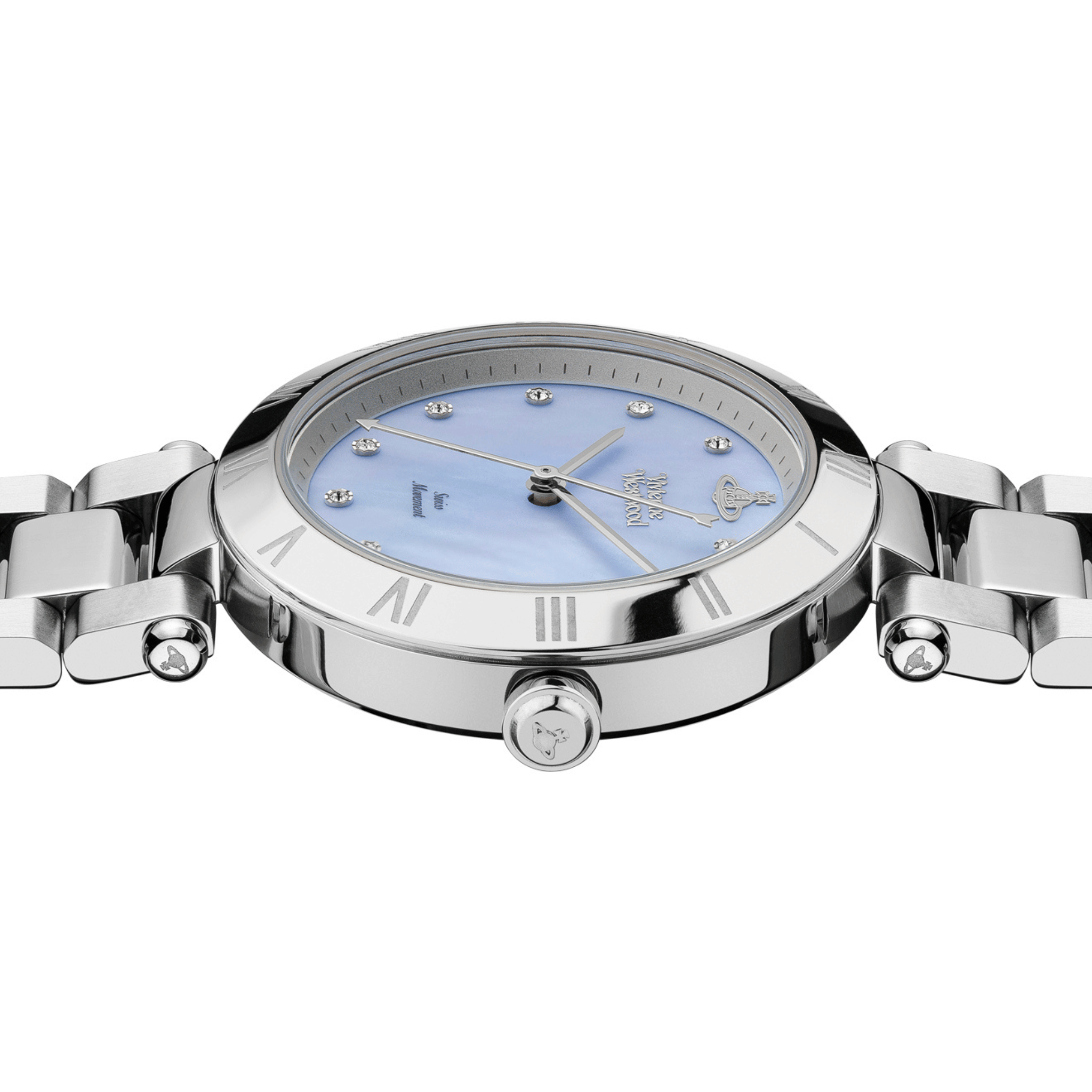 Womens Vivienne Westwood Silver/Blue Montagu Bracelet Watch