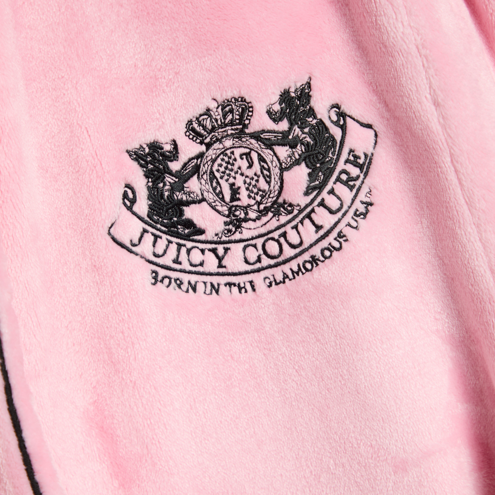 Womens Juicy Couture Pink Lottie Crest Plush Robe