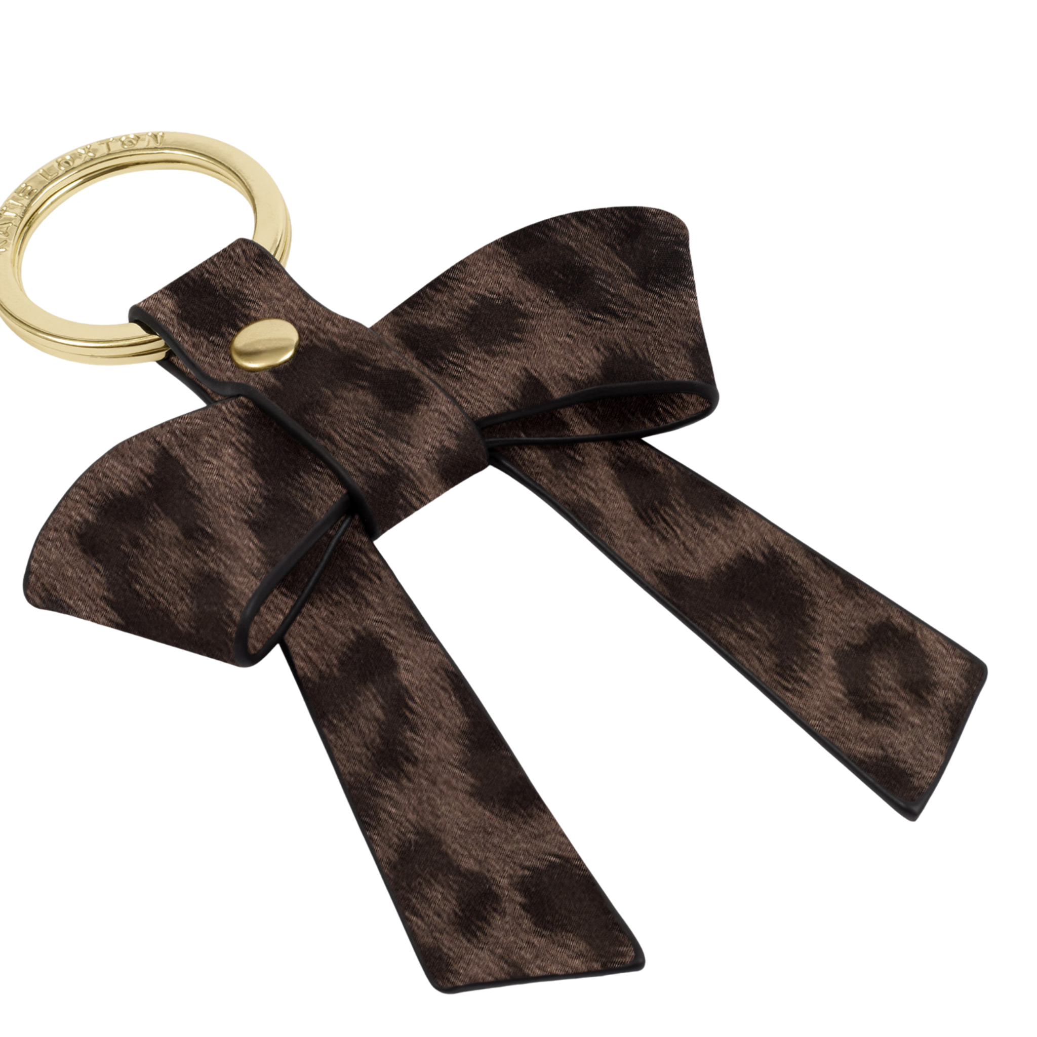 Womens Katie Loxton Chocolate Leopard Bow-tiful Boxed Keyring
