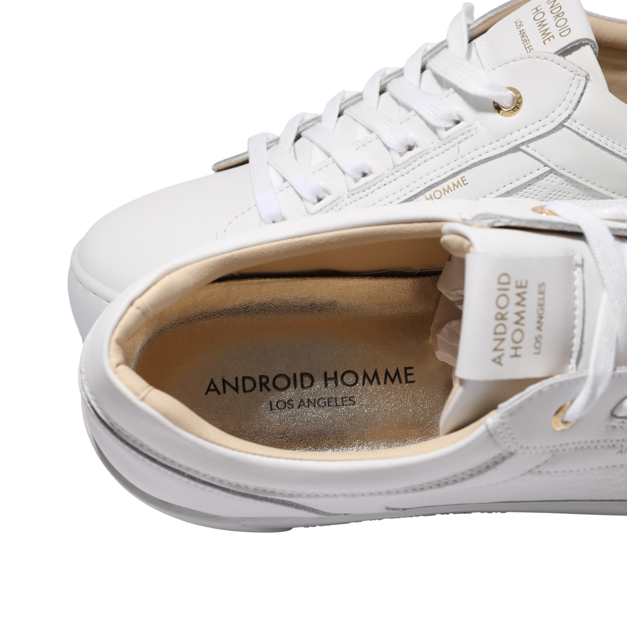 Mens Android Homme White Venice Diamond Perforated Trainers